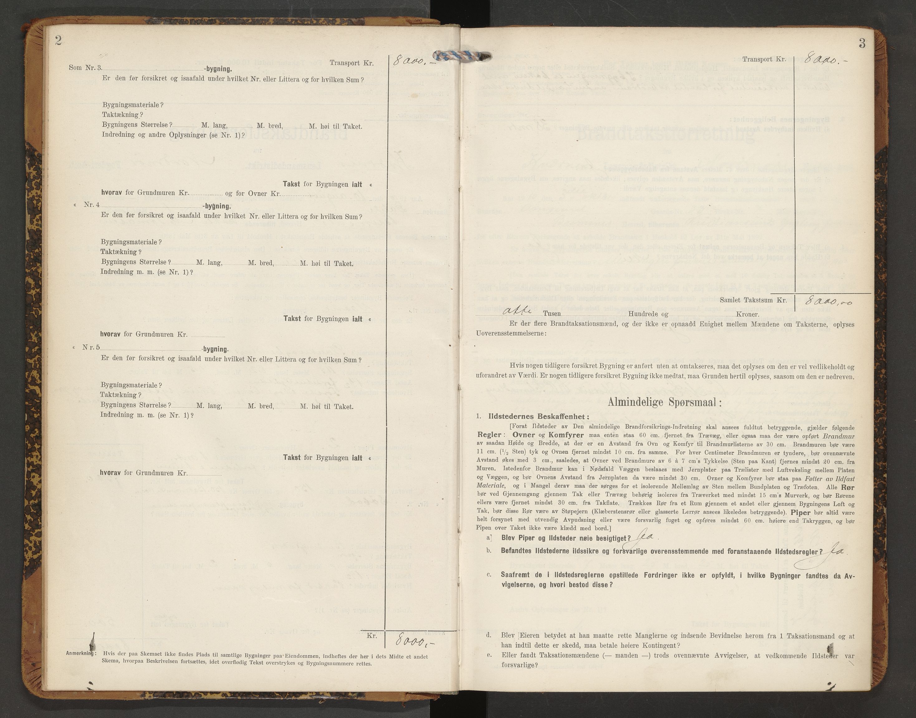 Norges Brannkasse Averøy og Frei, AV/SAT-A-5505/Fb/L0003: Branntakstprotokoll, 1910-1926, p. 2-3