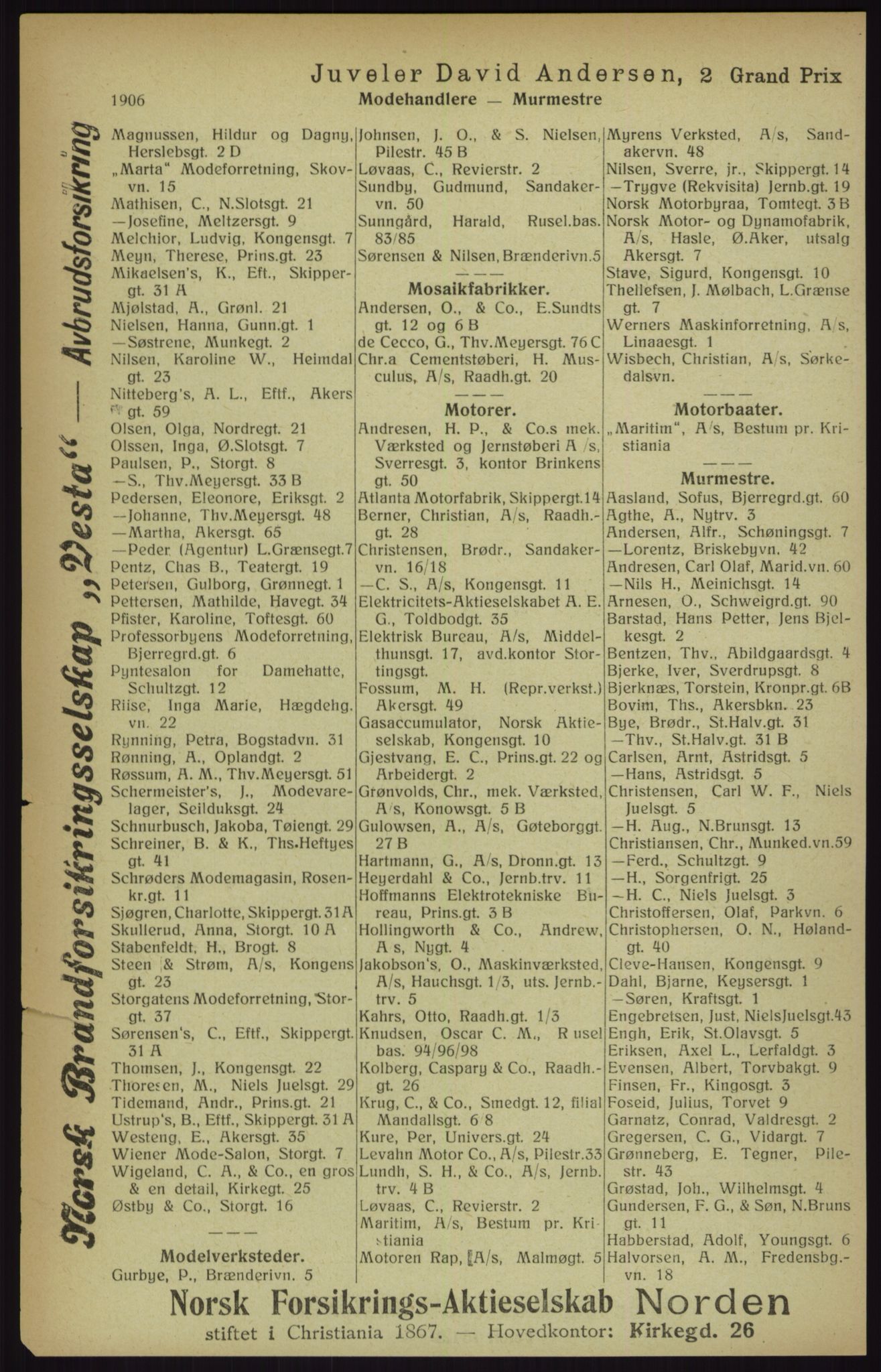 Kristiania/Oslo adressebok, PUBL/-, 1916, p. 1906