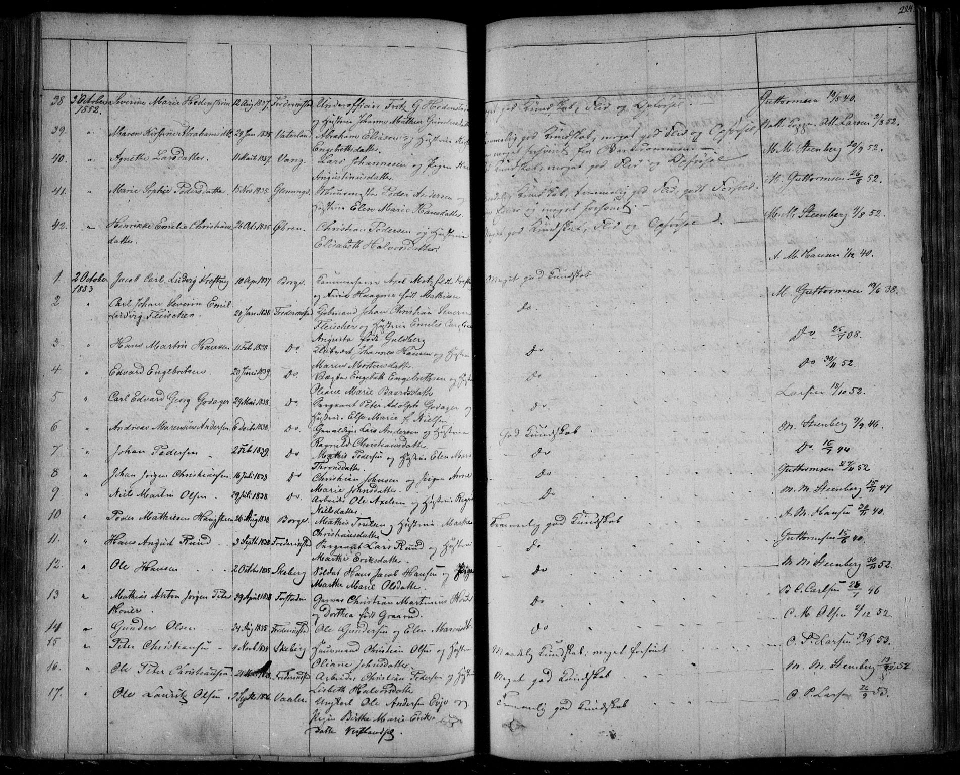 Fredrikstad prestekontor Kirkebøker, AV/SAO-A-11082/F/Fa/L0005: Parish register (official) no. 5, 1835-1856, p. 224