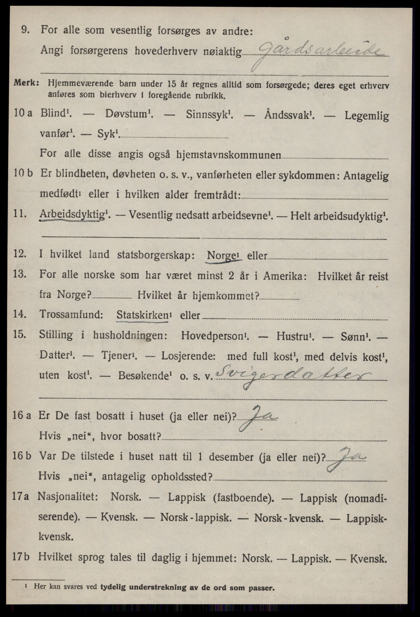 SAT, 1920 census for Hølonda, 1920, p. 600