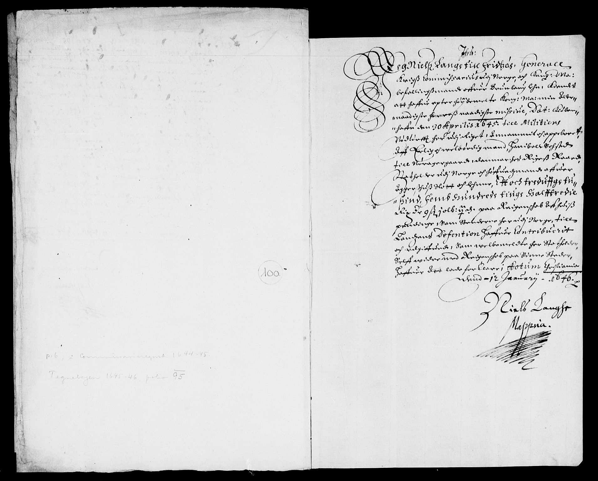 Rentekammeret inntil 1814, Reviderte regnskaper, Lensregnskaper, AV/RA-EA-5023/R/Rb/Rba/L0182: Akershus len, 1643-1645