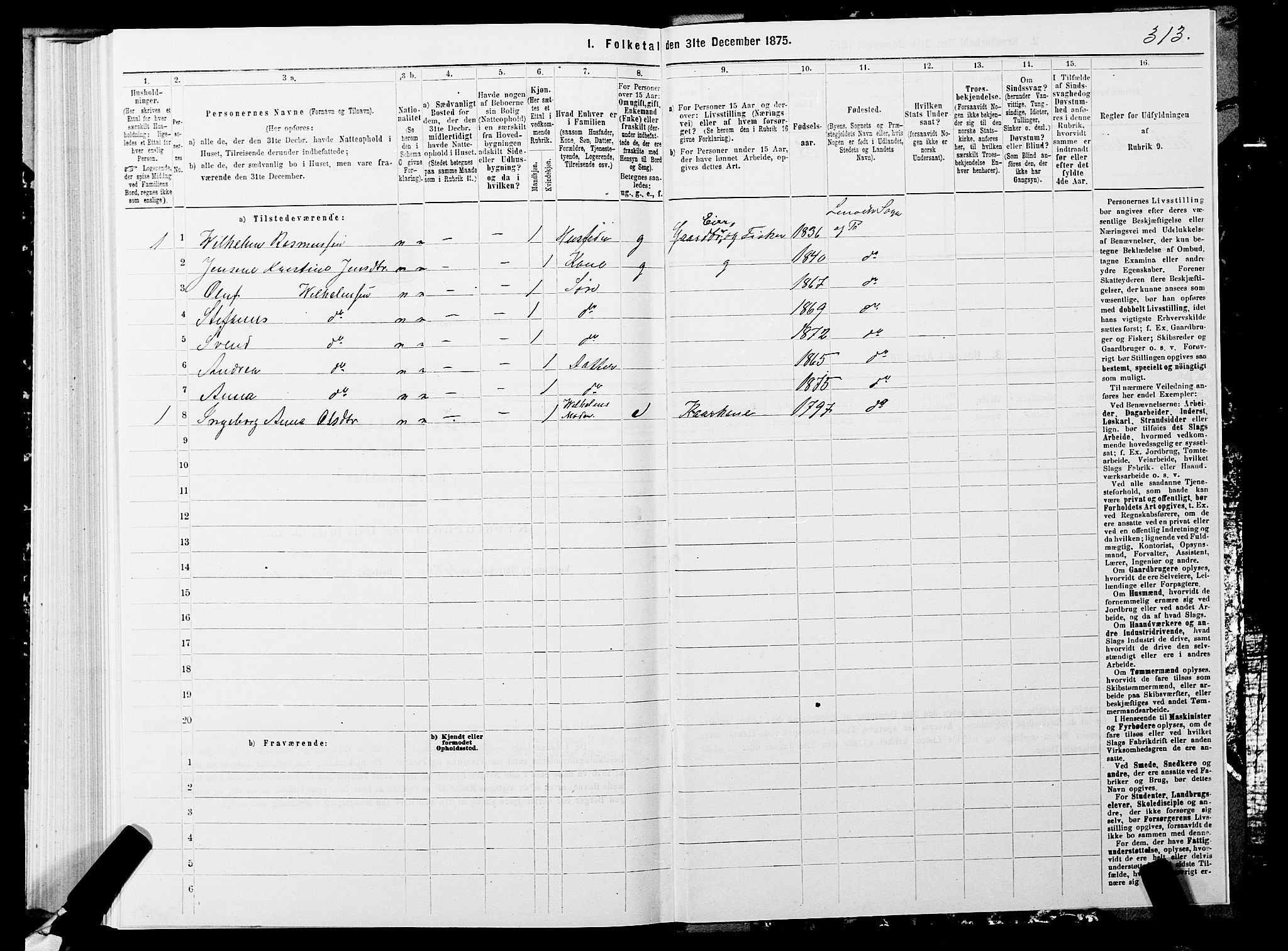 SATØ, 1875 census for 1931P Lenvik, 1875, p. 2313