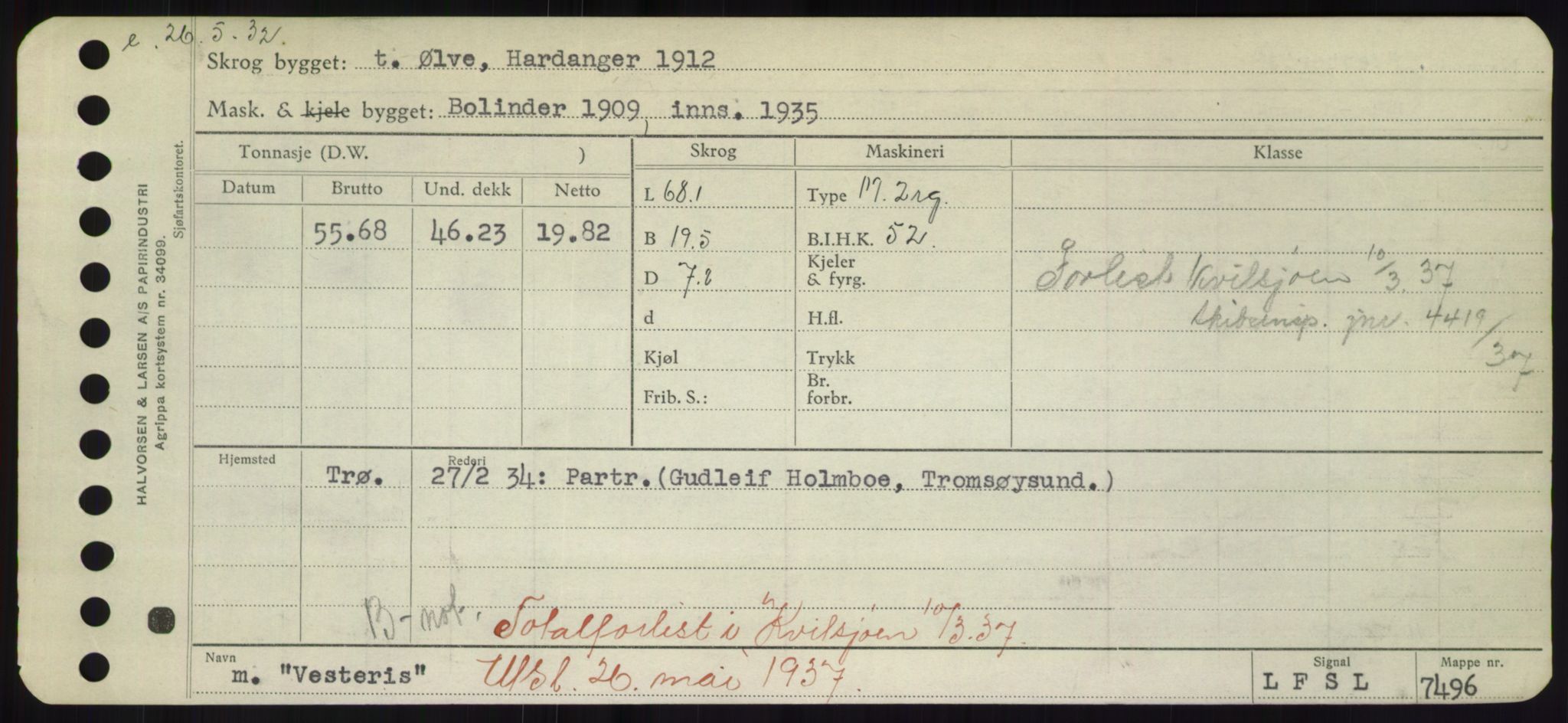 Sjøfartsdirektoratet med forløpere, Skipsmålingen, RA/S-1627/H/Hd/L0040: Fartøy, U-Ve, p. 687