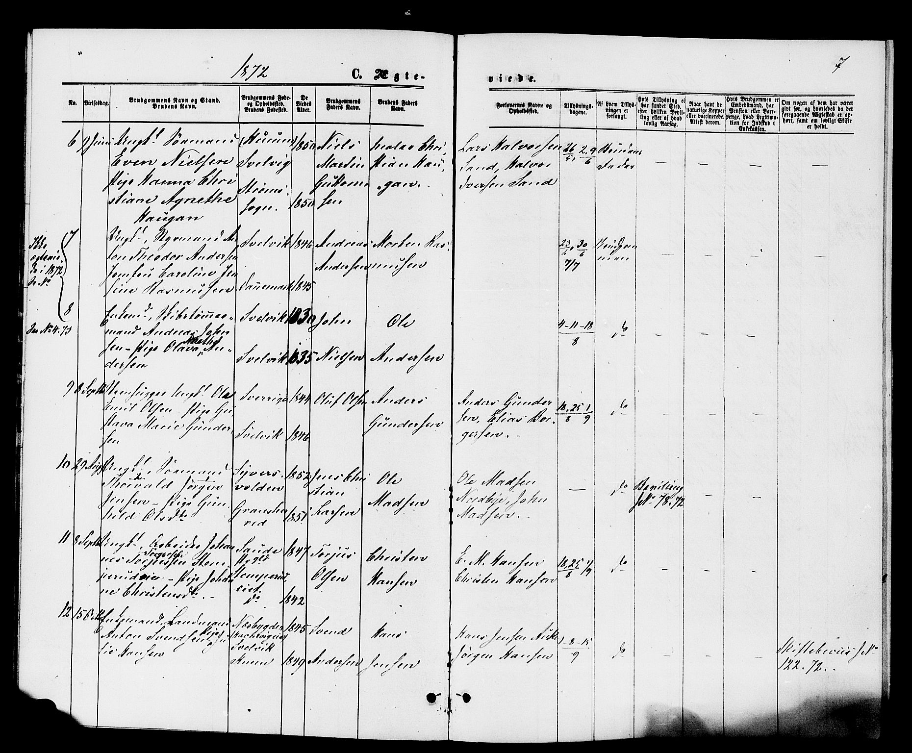 Strømm kirkebøker, AV/SAKO-A-322/F/Fa/L0003: Parish register (official) no. I 3, 1870-1877, p. 7