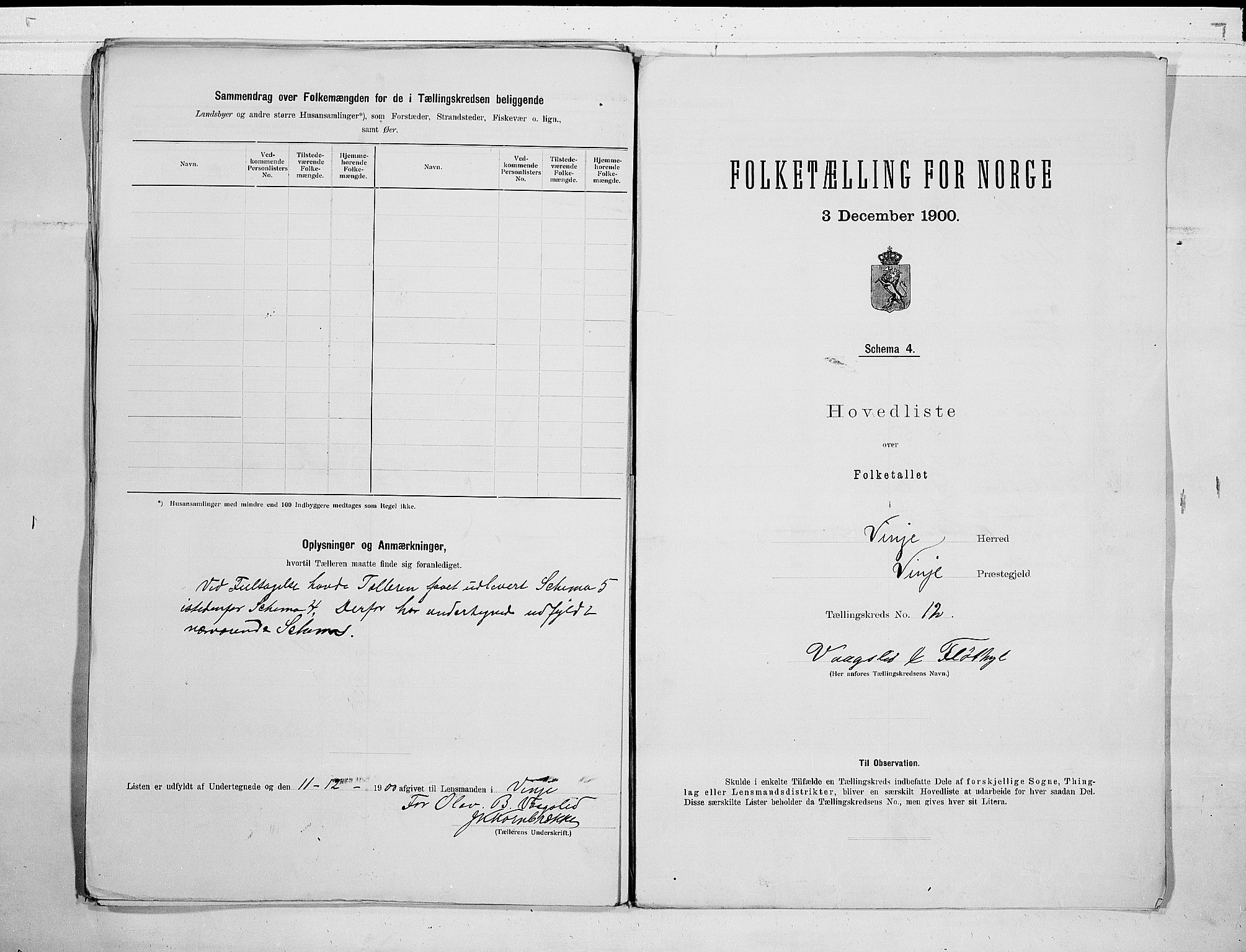 SAKO, 1900 census for Vinje, 1900, p. 26