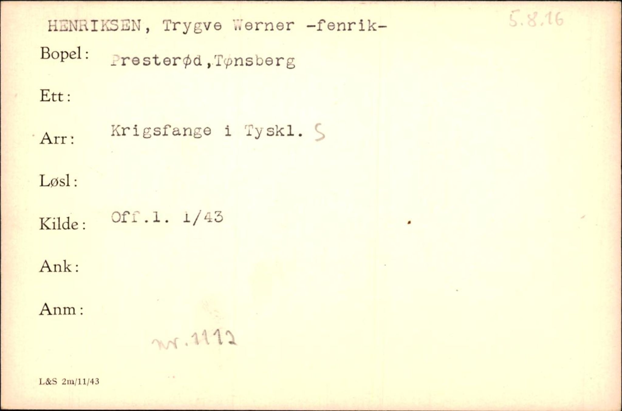 Forsvaret, Forsvarets krigshistoriske avdeling, AV/RA-RAFA-2017/Y/Yf/L0200: II-C-11-2102  -  Norske krigsfanger i Tyskland, 1940-1945, p. 426