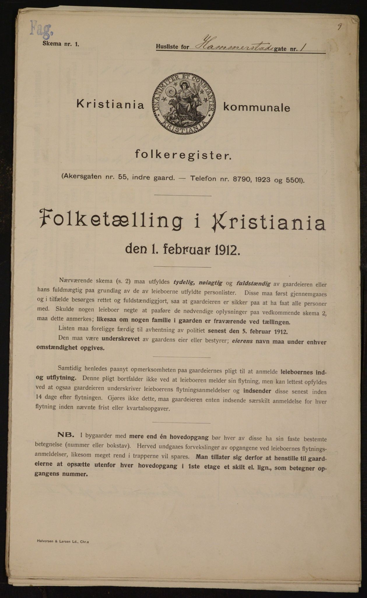 OBA, Municipal Census 1912 for Kristiania, 1912, p. 34488