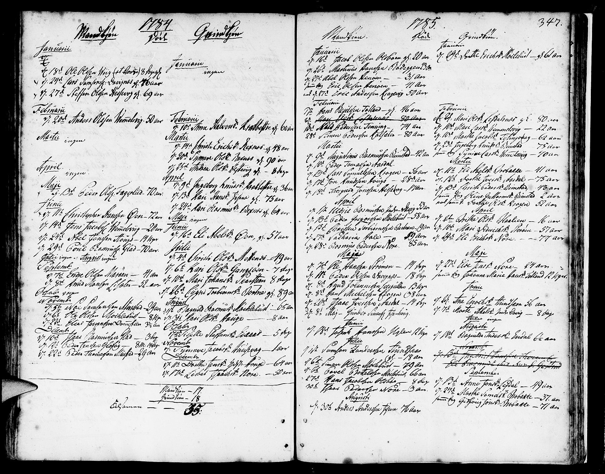 Davik sokneprestembete, AV/SAB-A-79701/H/Haa/Haaa/L0002: Parish register (official) no. A 2, 1742-1816, p. 347