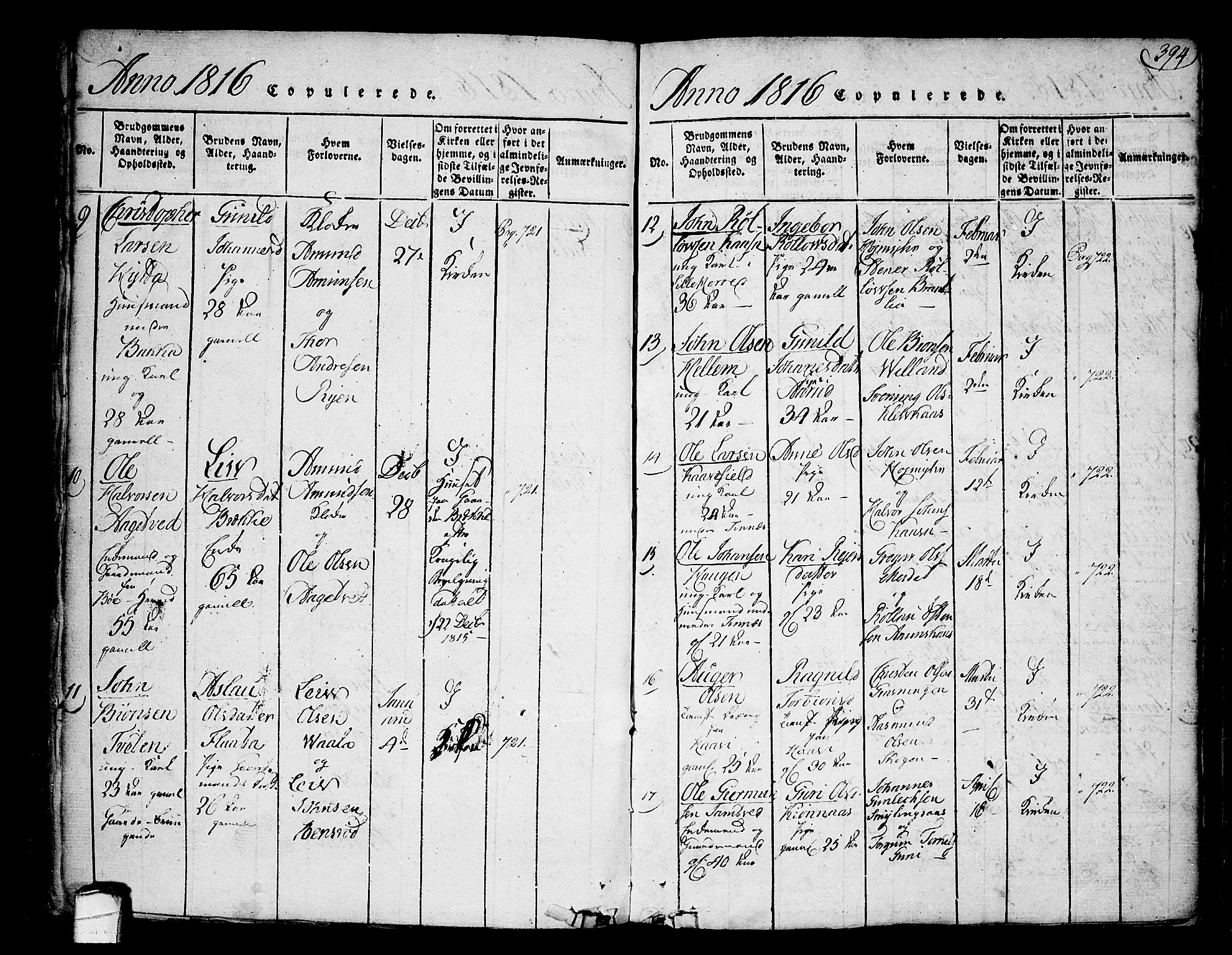 Heddal kirkebøker, AV/SAKO-A-268/F/Fa/L0005: Parish register (official) no. I 5, 1814-1837, p. 393-394