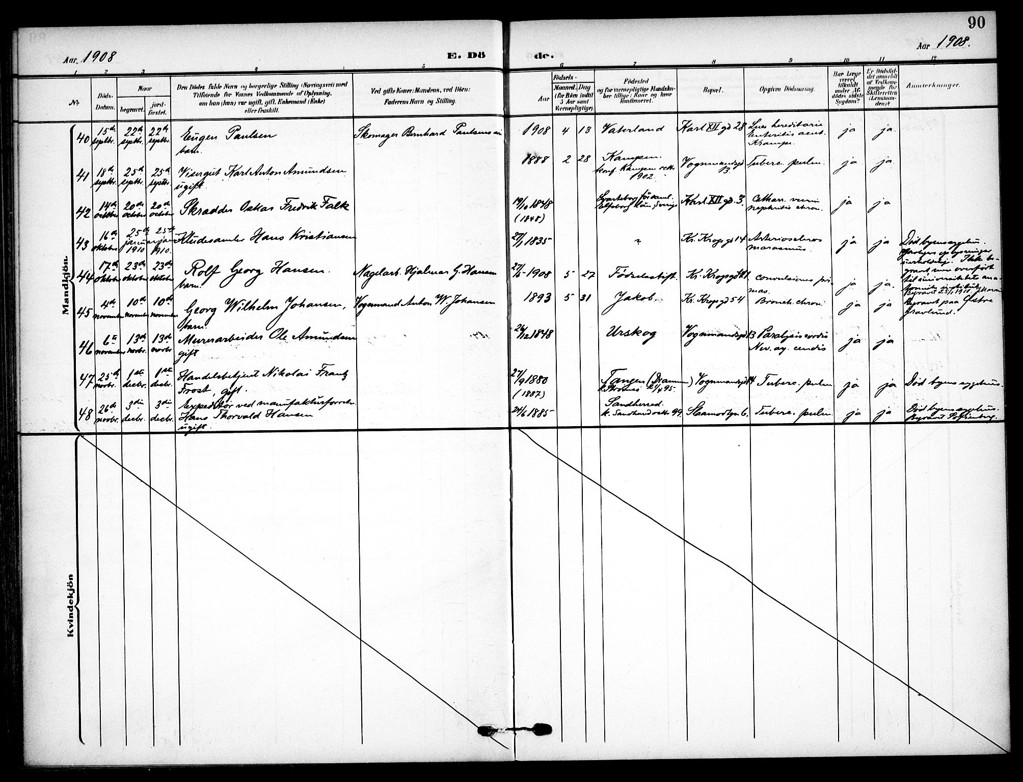 Vaterland prestekontor Kirkebøker, AV/SAO-A-10880/F/Fa/L0002: Parish register (official) no. 2, 1907-1921, p. 90