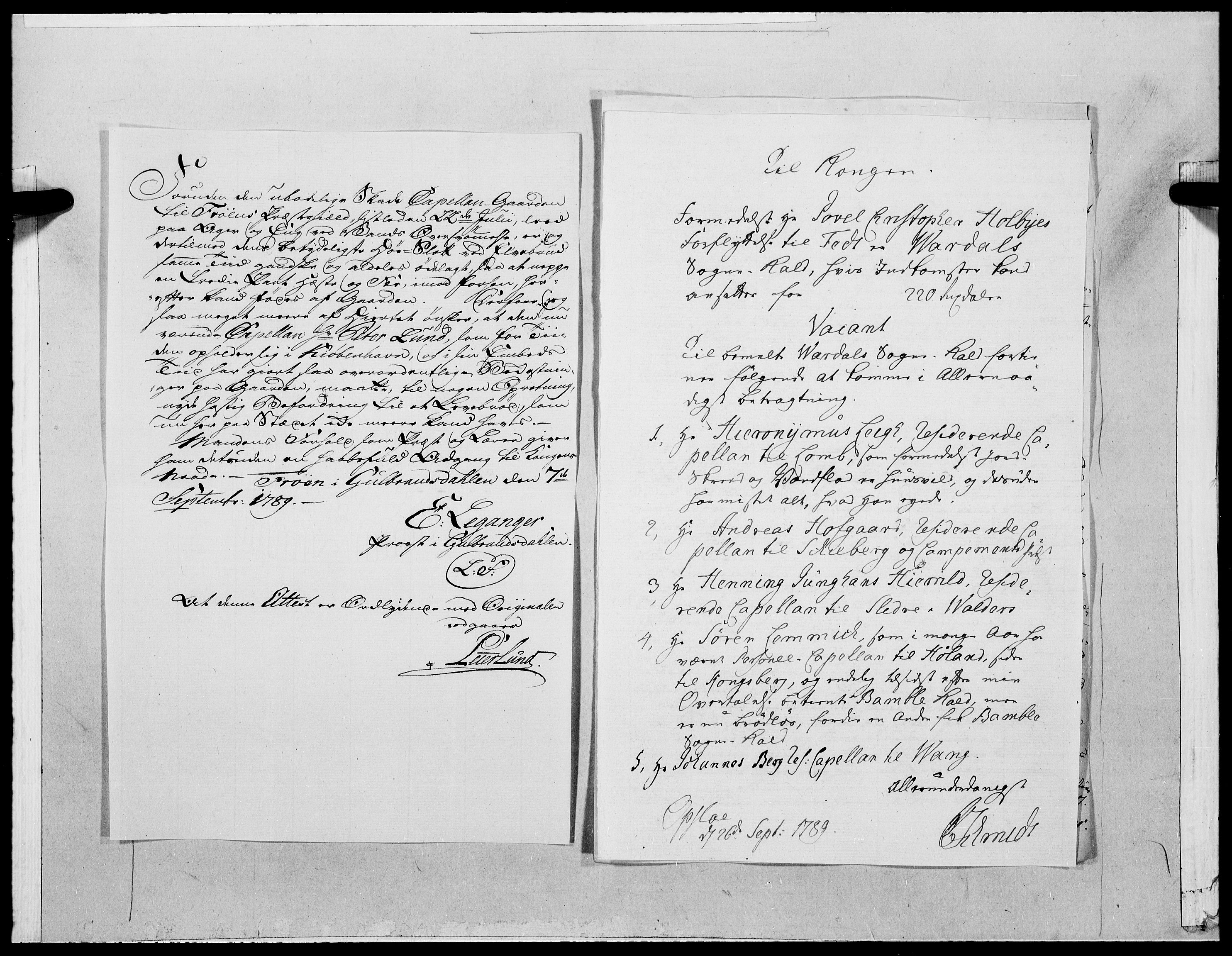 Danske Kanselli 1572-1799, AV/RA-EA-3023/F/Fc/Fcc/Fcca/L0278: Norske innlegg 1572-1799, 1789, p. 164