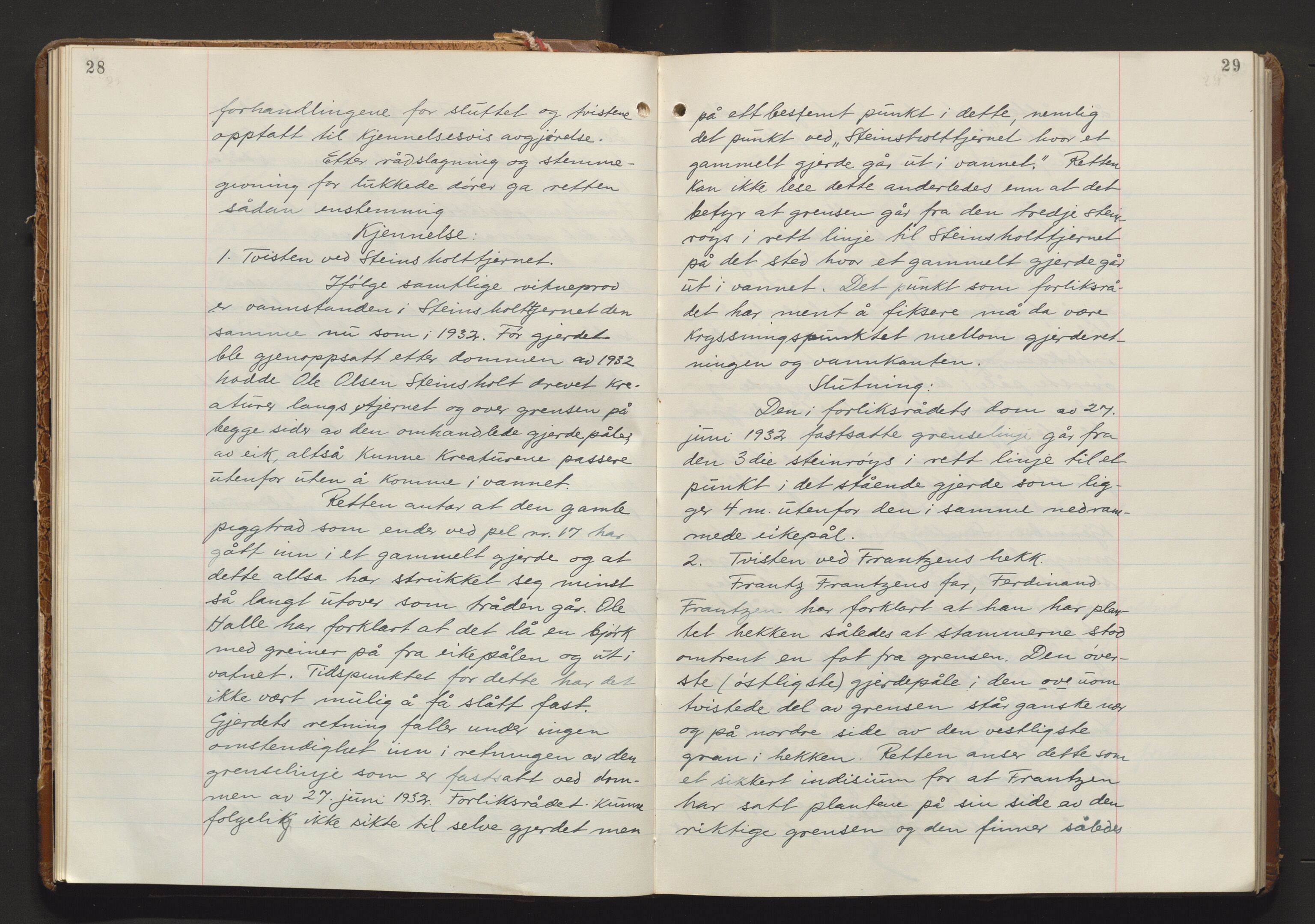 Utskiftningsvesenet i Vestfold, AV/SAKO-A-797/F/Fa/L0032: Rettsbok (forhandlingsprotokoll), 1945-1949, p. 28-29