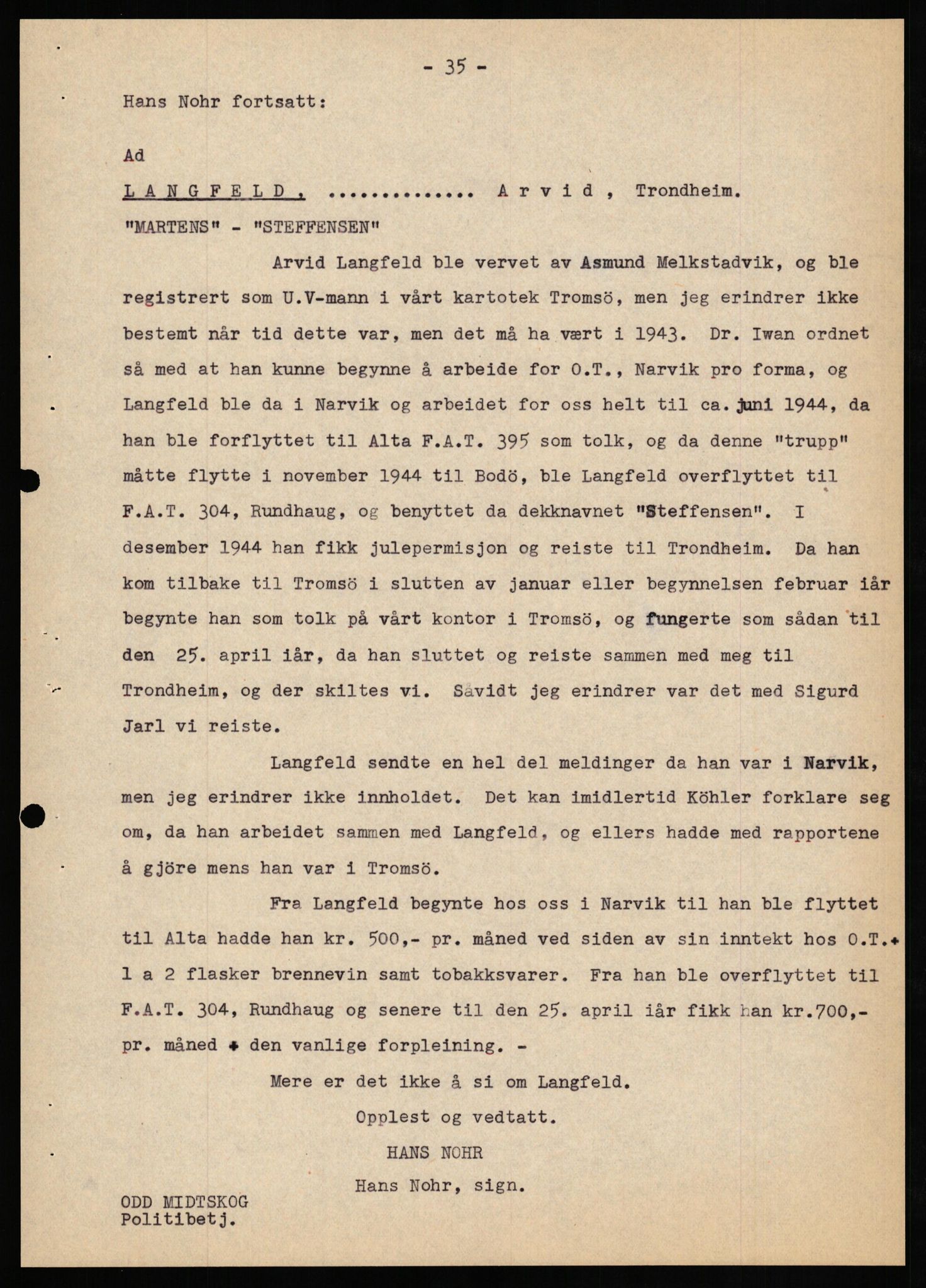 Forsvaret, Forsvarets overkommando II, AV/RA-RAFA-3915/D/Db/L0024: CI Questionaires. Tyske okkupasjonsstyrker i Norge. Tyskere., 1945-1946, p. 283