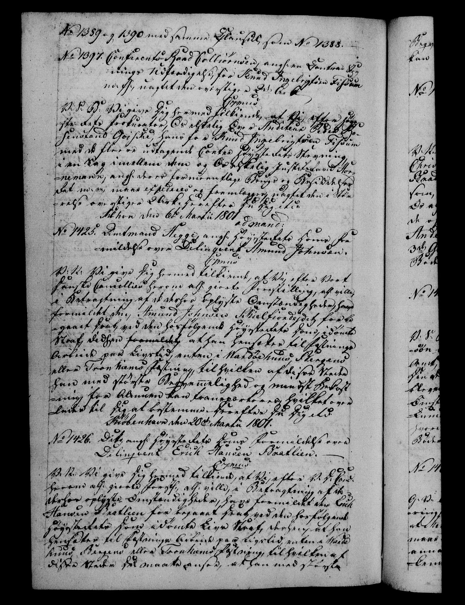 Danske Kanselli 1800-1814, RA/EA-3024/H/Hf/Hfb/Hfba/L0001: Registranter, 1800-1801, p. 477b