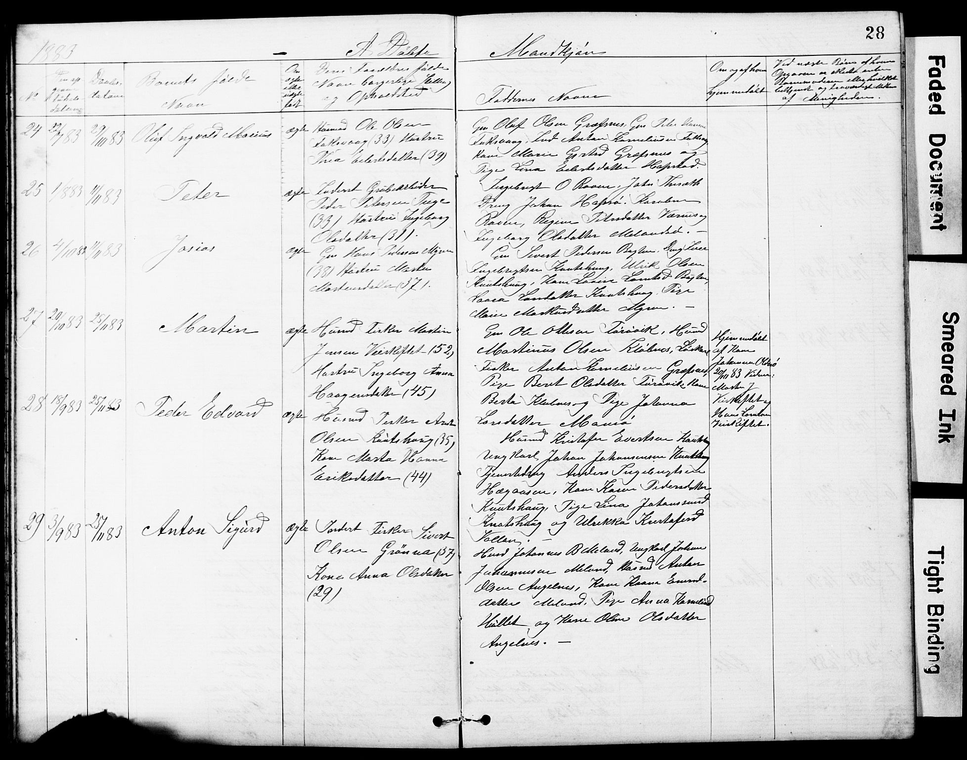 Ministerialprotokoller, klokkerbøker og fødselsregistre - Sør-Trøndelag, AV/SAT-A-1456/634/L0541: Parish register (copy) no. 634C03, 1874-1891, p. 28