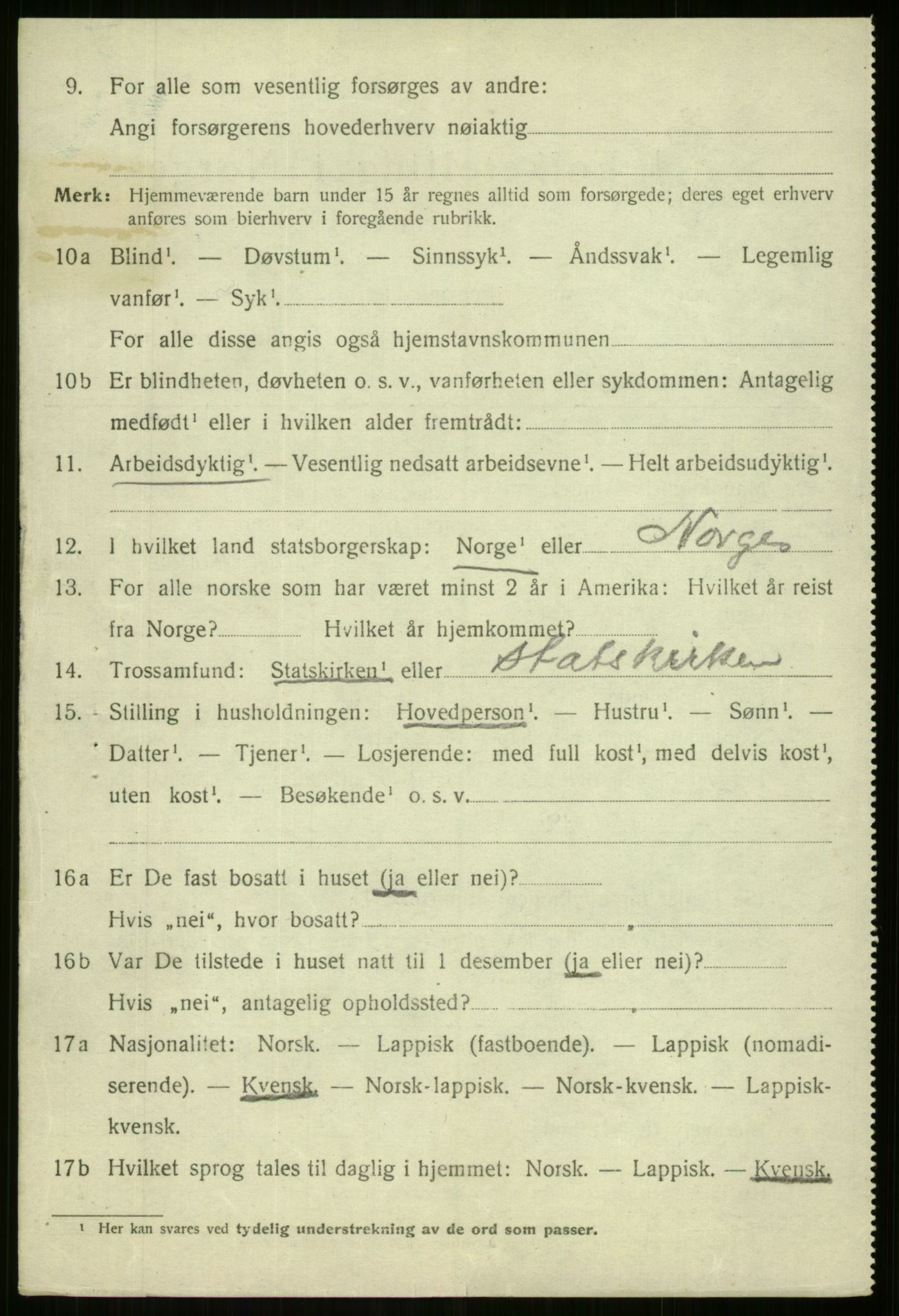 SATØ, 1920 census for Lyngen, 1920, p. 5336