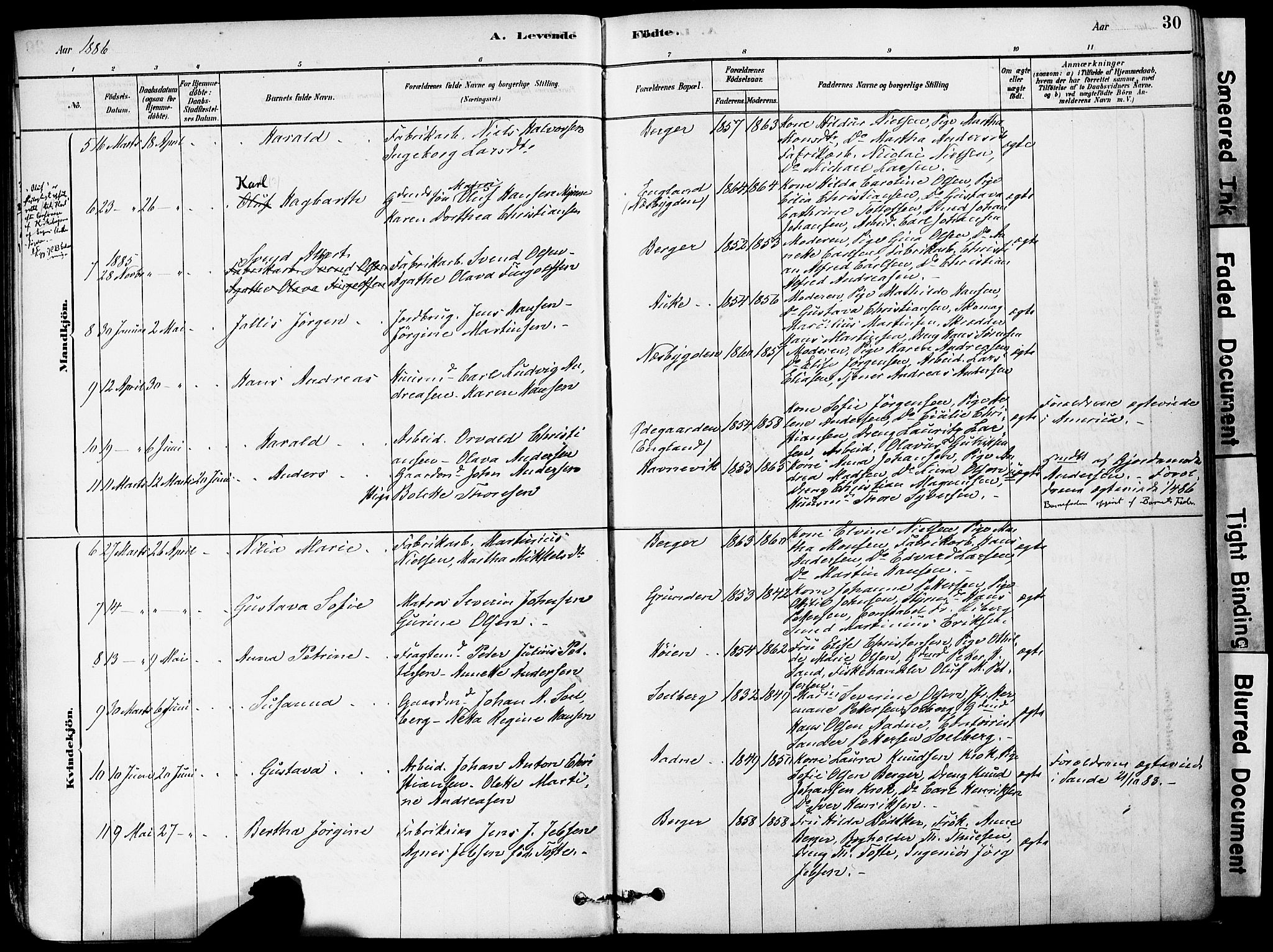 Strømm kirkebøker, AV/SAKO-A-322/F/Fa/L0004: Parish register (official) no. I 4, 1878-1899, p. 30