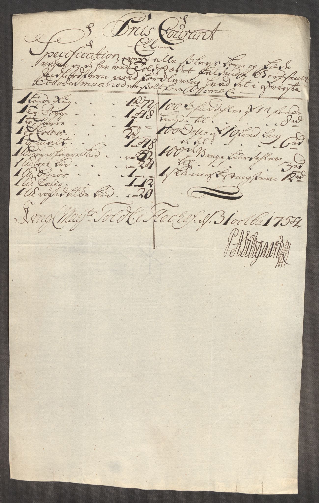 Rentekammeret inntil 1814, Realistisk ordnet avdeling, AV/RA-EA-4070/Oe/L0005: [Ø1]: Priskuranter, 1753-1757, p. 330