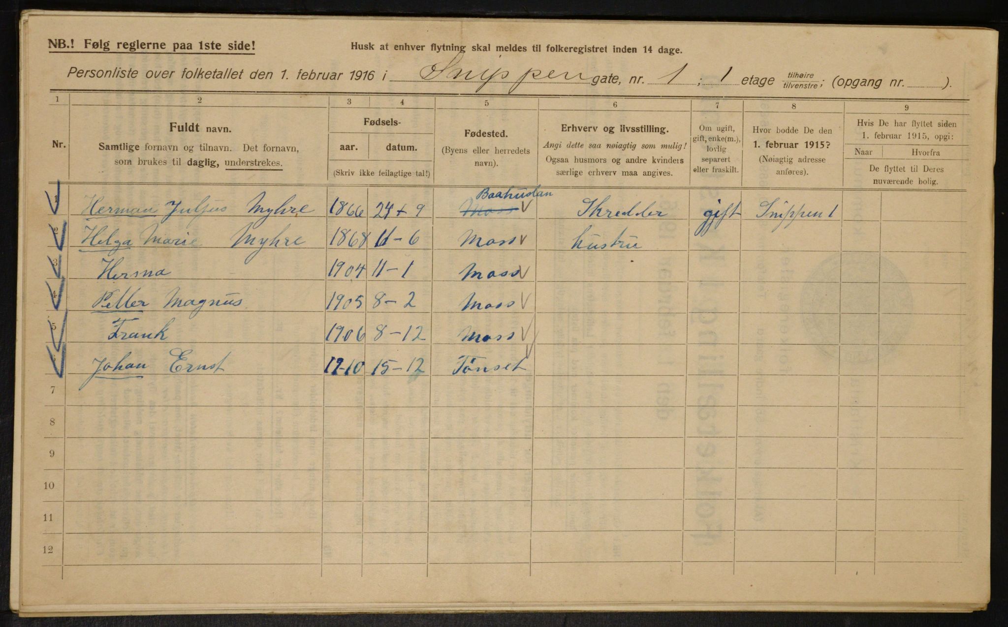 OBA, Municipal Census 1916 for Kristiania, 1916, p. 100445