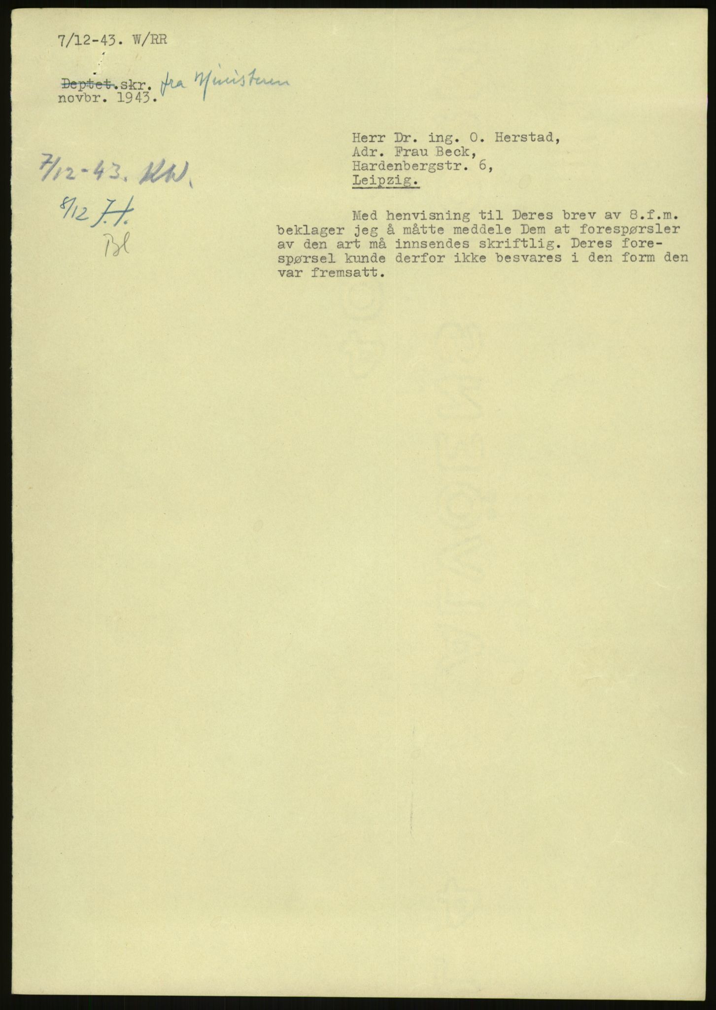 Direktoratet for industriforsyning, Sekretariatet, AV/RA-S-4153/D/Df/L0054: 9. Metallkontoret, 1940-1945, p. 471