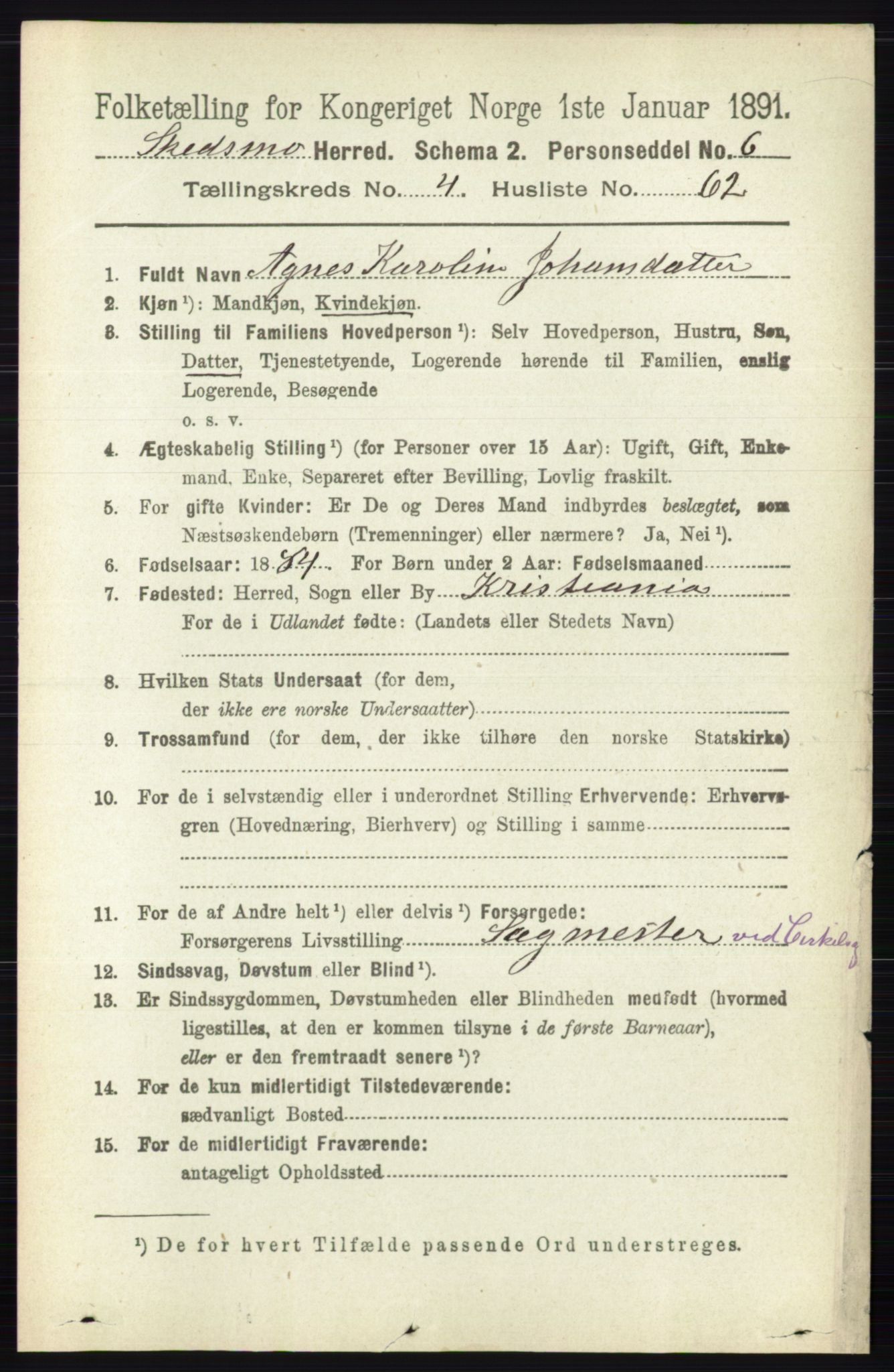 RA, 1891 census for 0231 Skedsmo, 1891, p. 2232