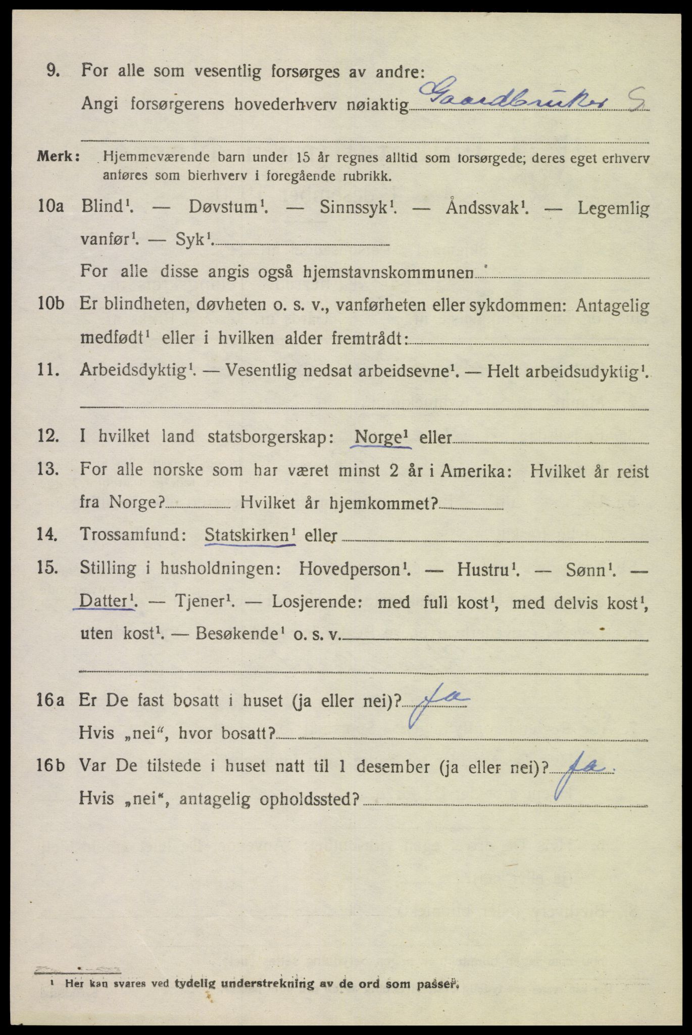 SAK, 1920 census for Herad, 1920, p. 1319
