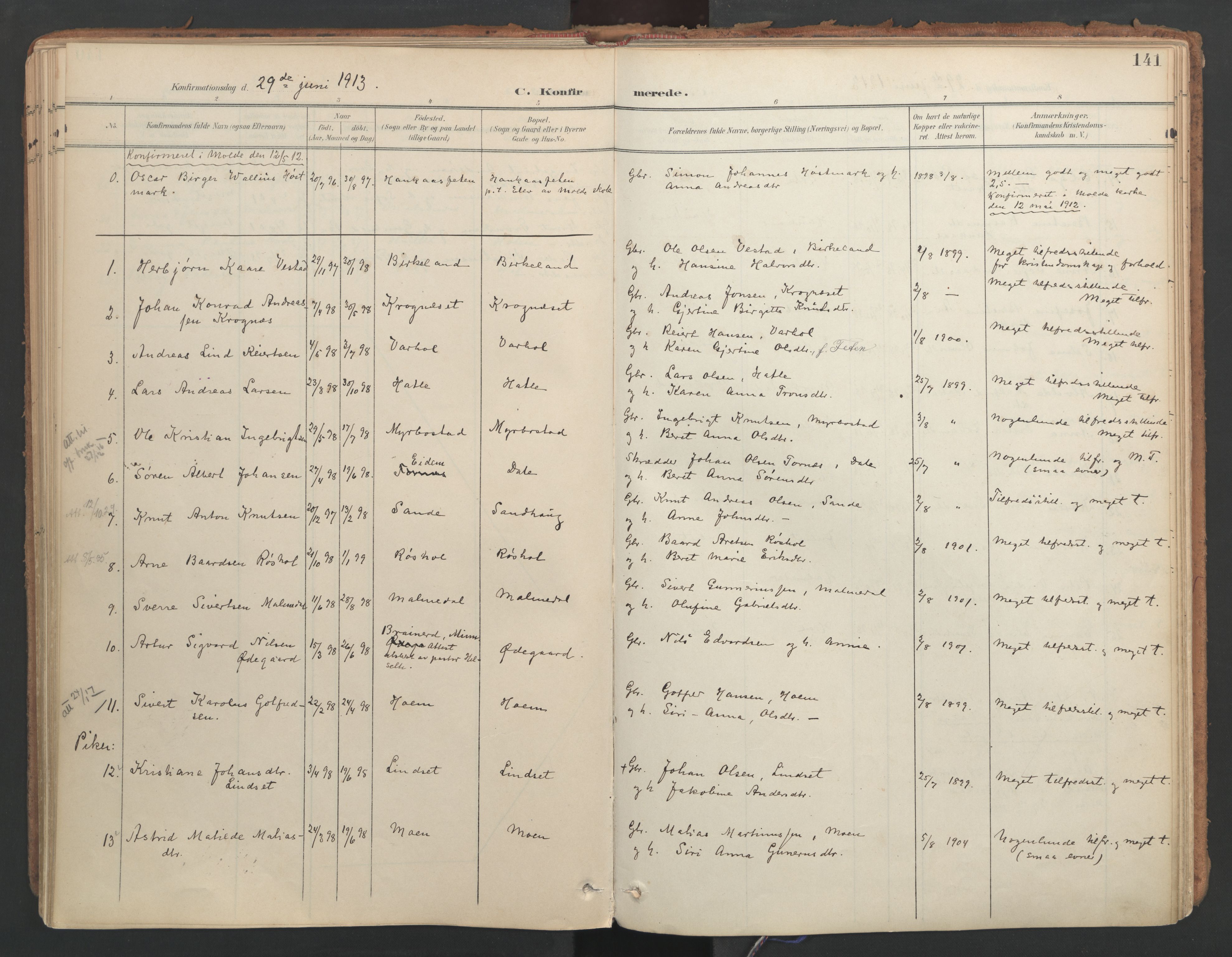 Ministerialprotokoller, klokkerbøker og fødselsregistre - Møre og Romsdal, AV/SAT-A-1454/564/L0741: Parish register (official) no. 564A02, 1900-1976, p. 141