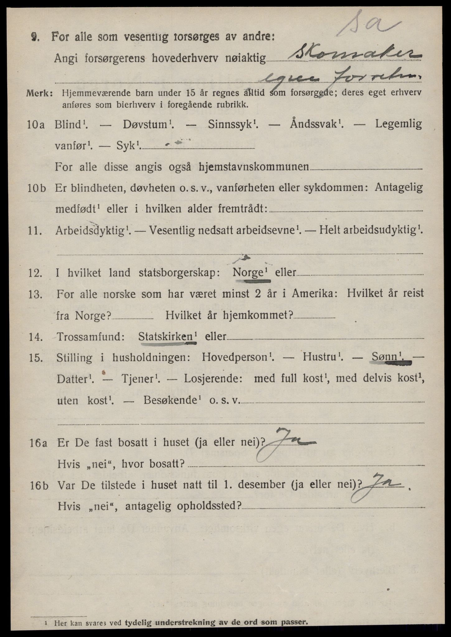 SAT, 1920 census for Bremsnes, 1920, p. 3448