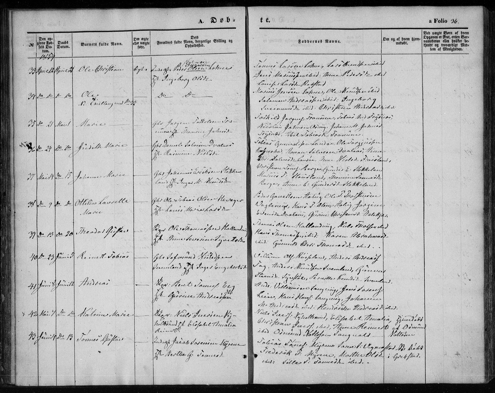 Søgne sokneprestkontor, AV/SAK-1111-0037/F/Fa/Fab/L0010: Parish register (official) no. A 10, 1853-1869, p. 36