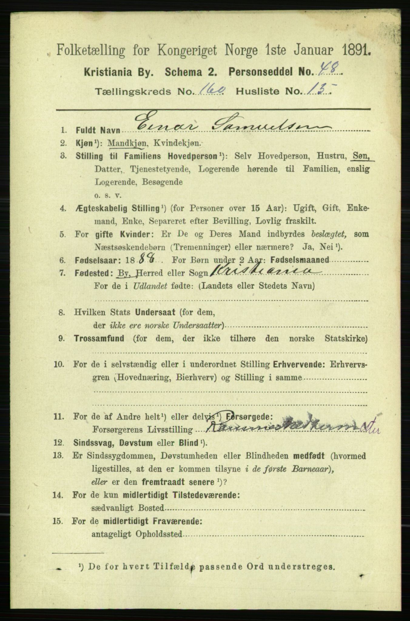 RA, 1891 census for 0301 Kristiania, 1891, p. 91089