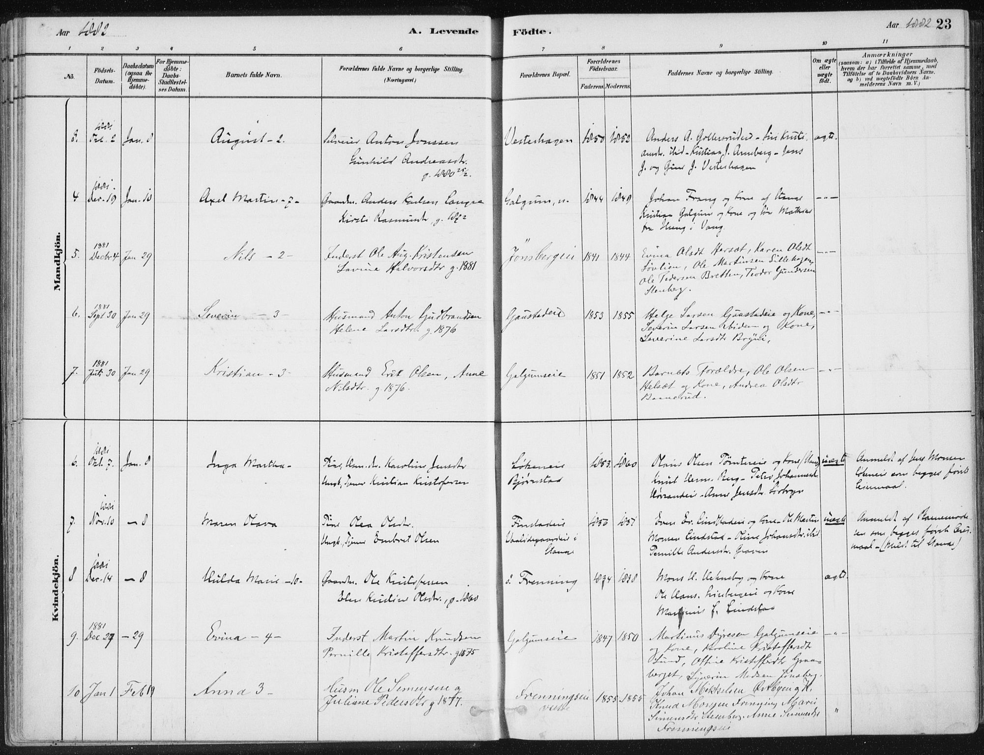 Romedal prestekontor, AV/SAH-PREST-004/K/L0010: Parish register (official) no. 10, 1880-1895, p. 23