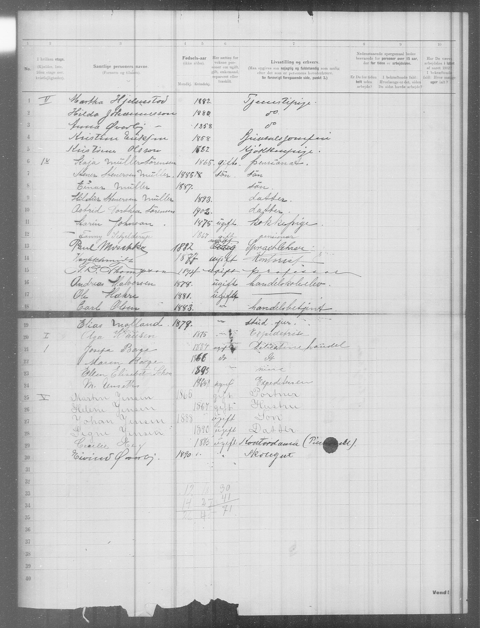 OBA, Municipal Census 1902 for Kristiania, 1902, p. 7691