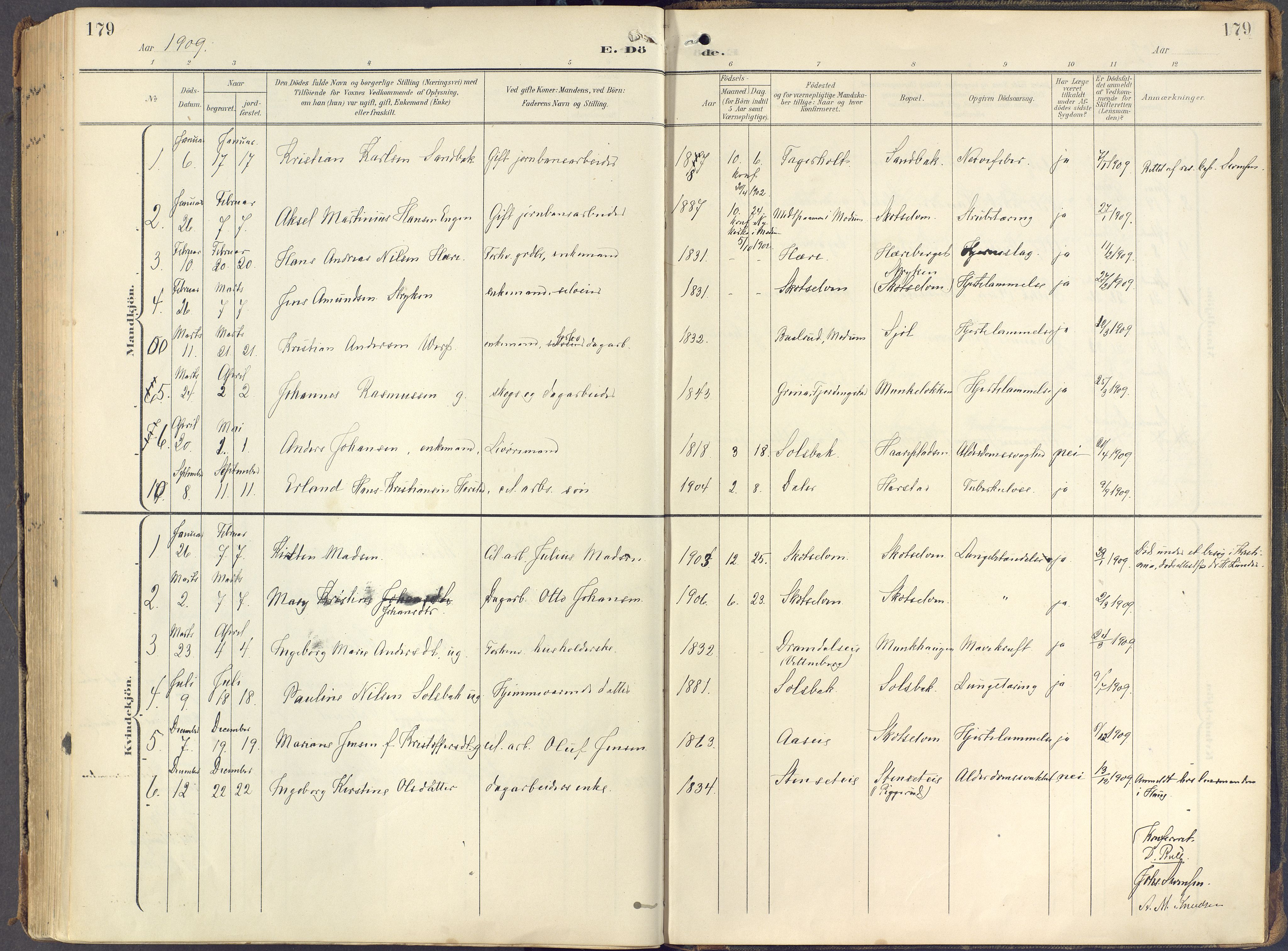 Eiker kirkebøker, AV/SAKO-A-4/F/Fc/L0004: Parish register (official) no. III 4, 1900-1919, p. 179