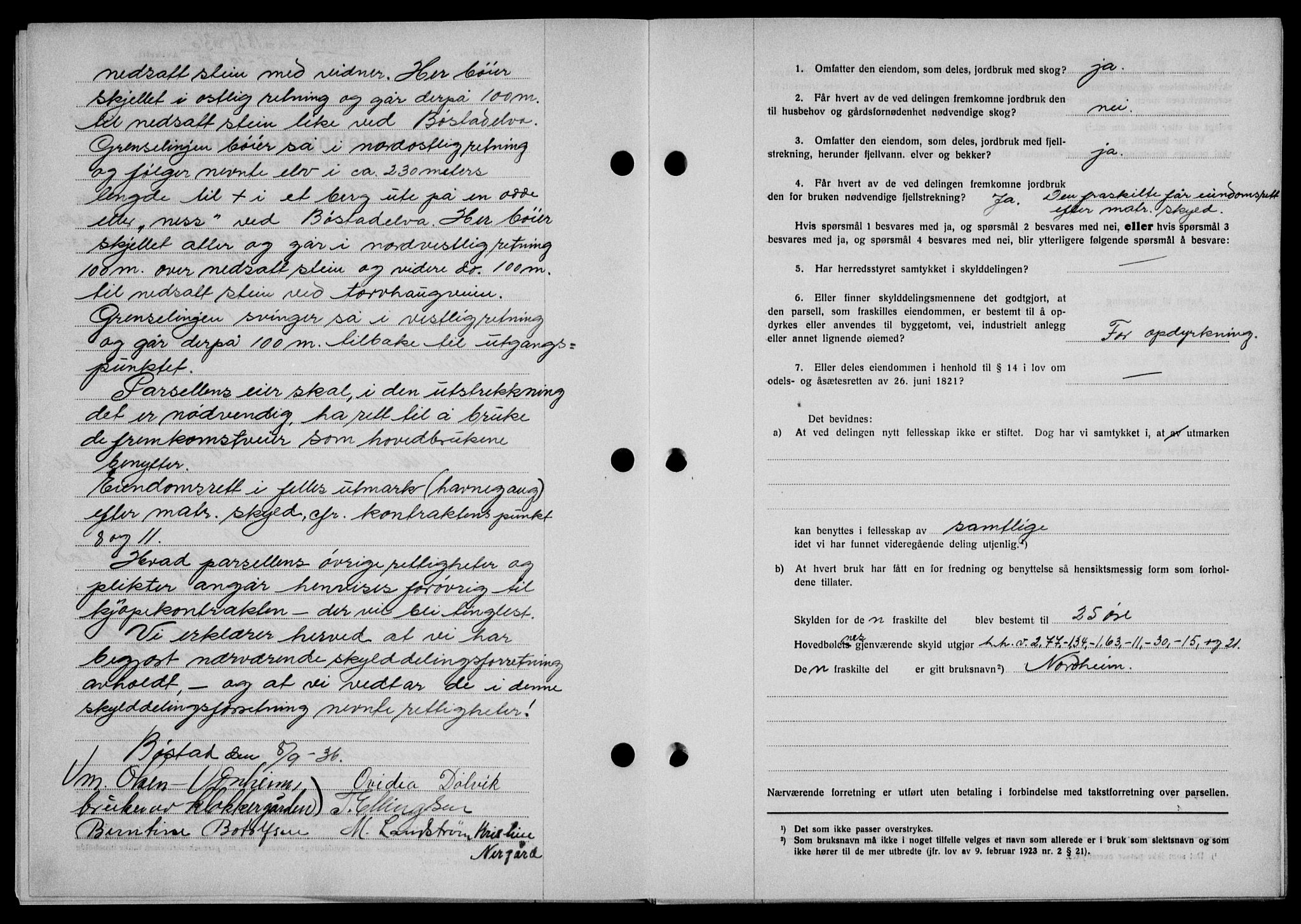 Lofoten sorenskriveri, SAT/A-0017/1/2/2C/L0001a: Mortgage book no. 1a, 1936-1937, Diary no: : 1851/1936