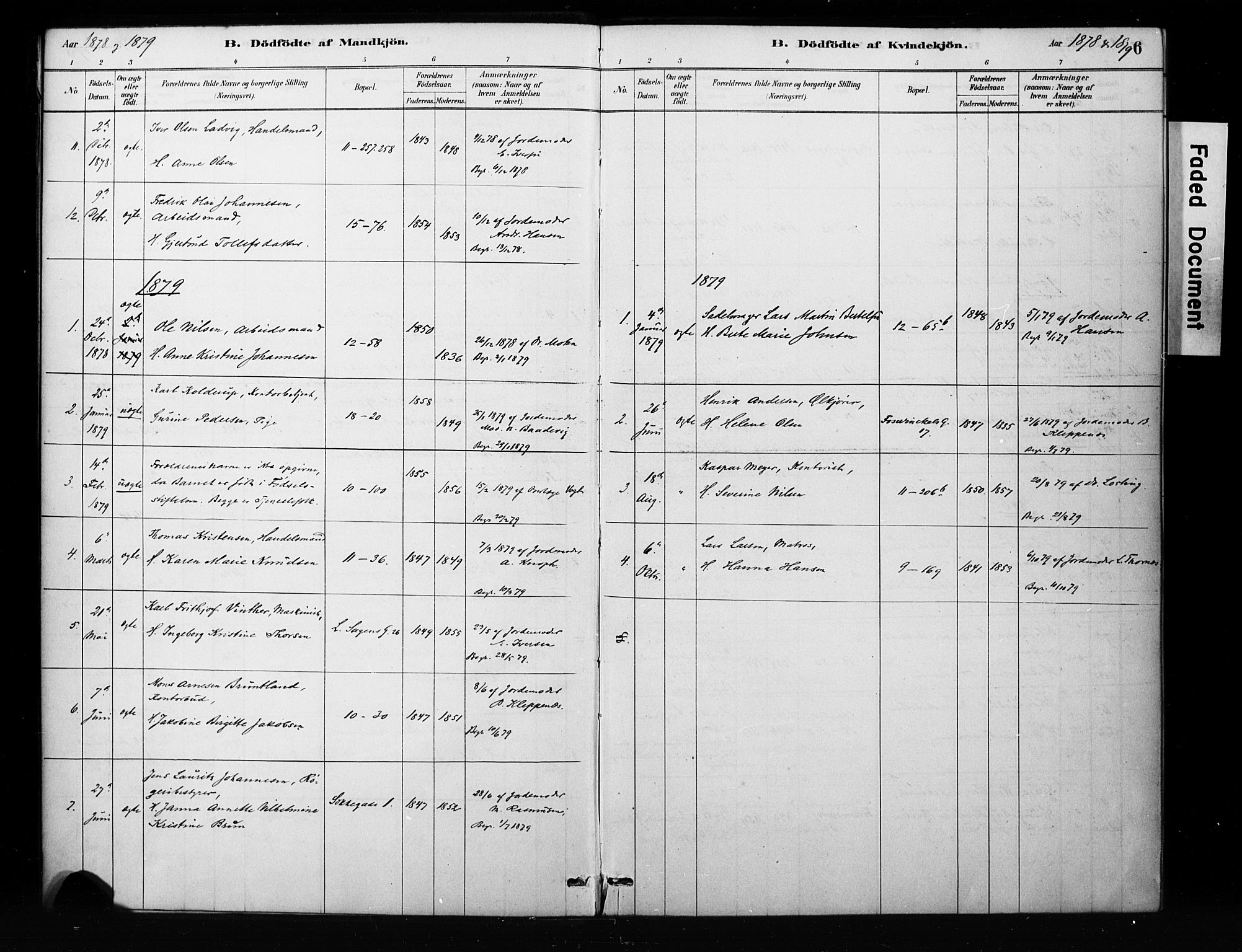 Domkirken sokneprestembete, SAB/A-74801/H/Hab/L0045: Parish register (copy) no. G 1, 1878-1916, p. 6