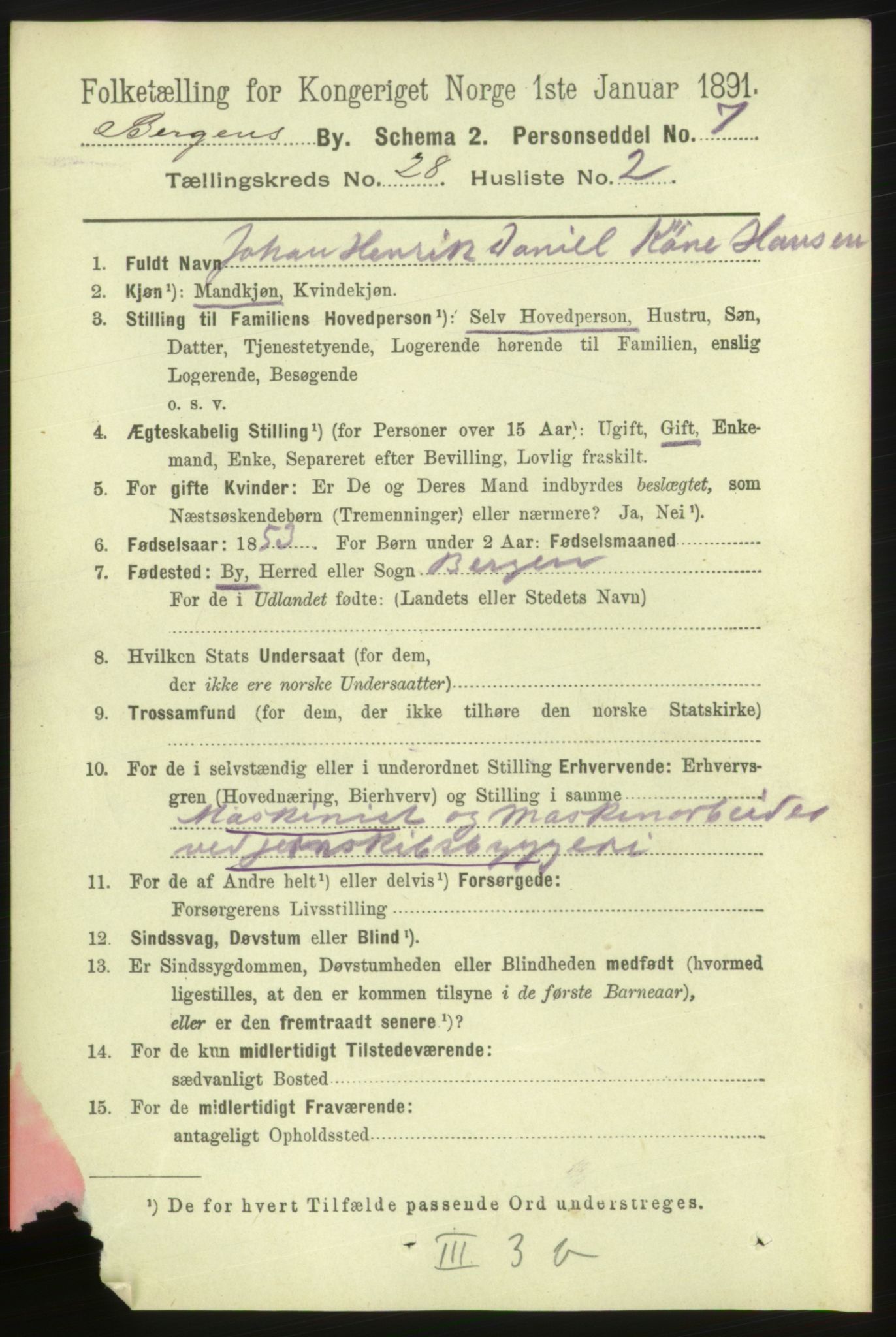 RA, 1891 Census for 1301 Bergen, 1891, p. 36349