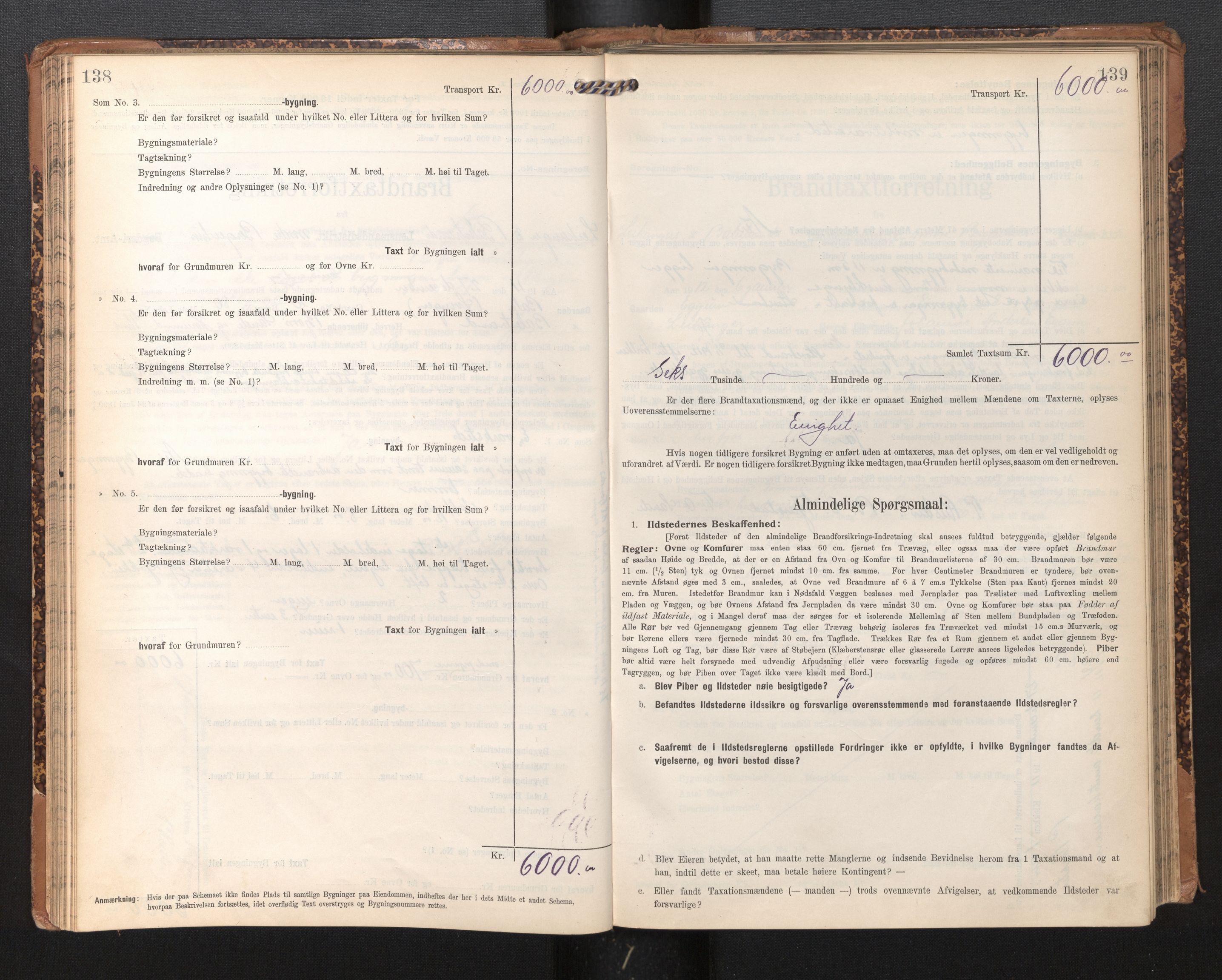 Lensmannen i Leikanger, AV/SAB-A-29201/0012/L0005: Branntakstprotokoll, skjematakst, 1907-1917, p. 138-139