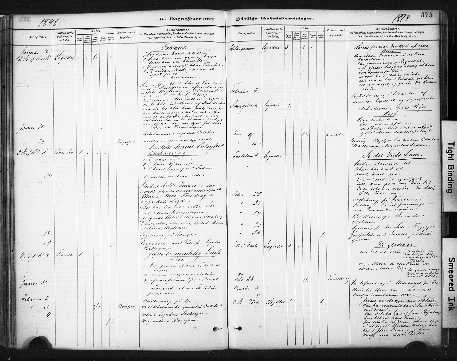 Sokndal sokneprestkontor, AV/SAST-A-101808: Parish register (official) no. A 11.2, 1887-1905, p. 375