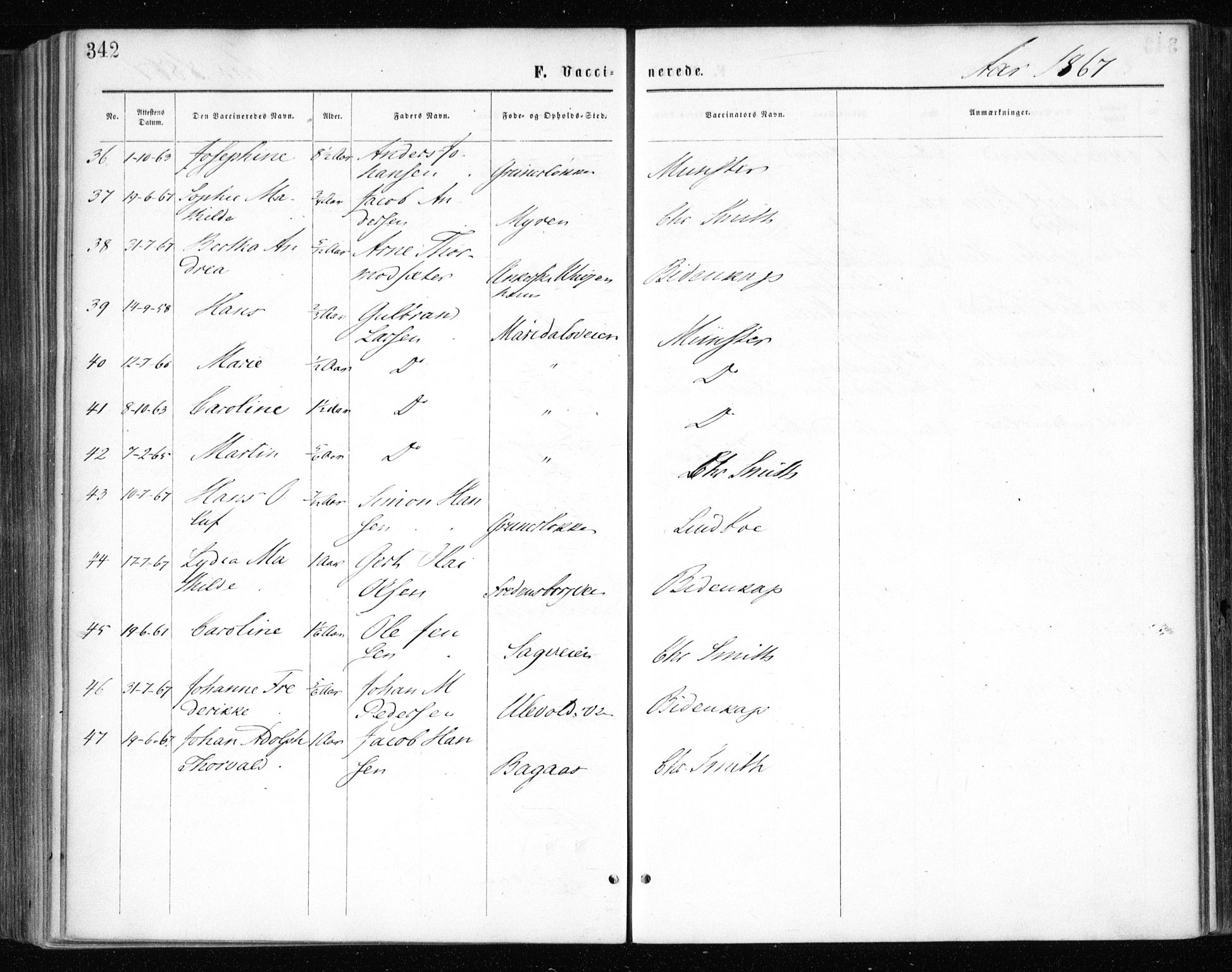 Gamle Aker prestekontor Kirkebøker, AV/SAO-A-10617a/F/L0003: Parish register (official) no. 3, 1865-1873, p. 342