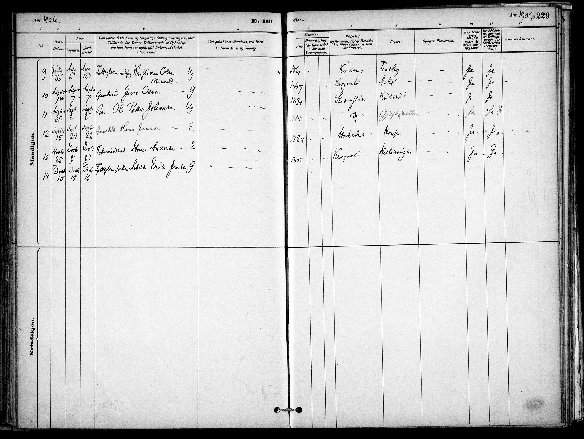 Gjerdrum prestekontor Kirkebøker, AV/SAO-A-10412b/F/Fb/L0001: Parish register (official) no. II 1, 1881-1921, p. 229