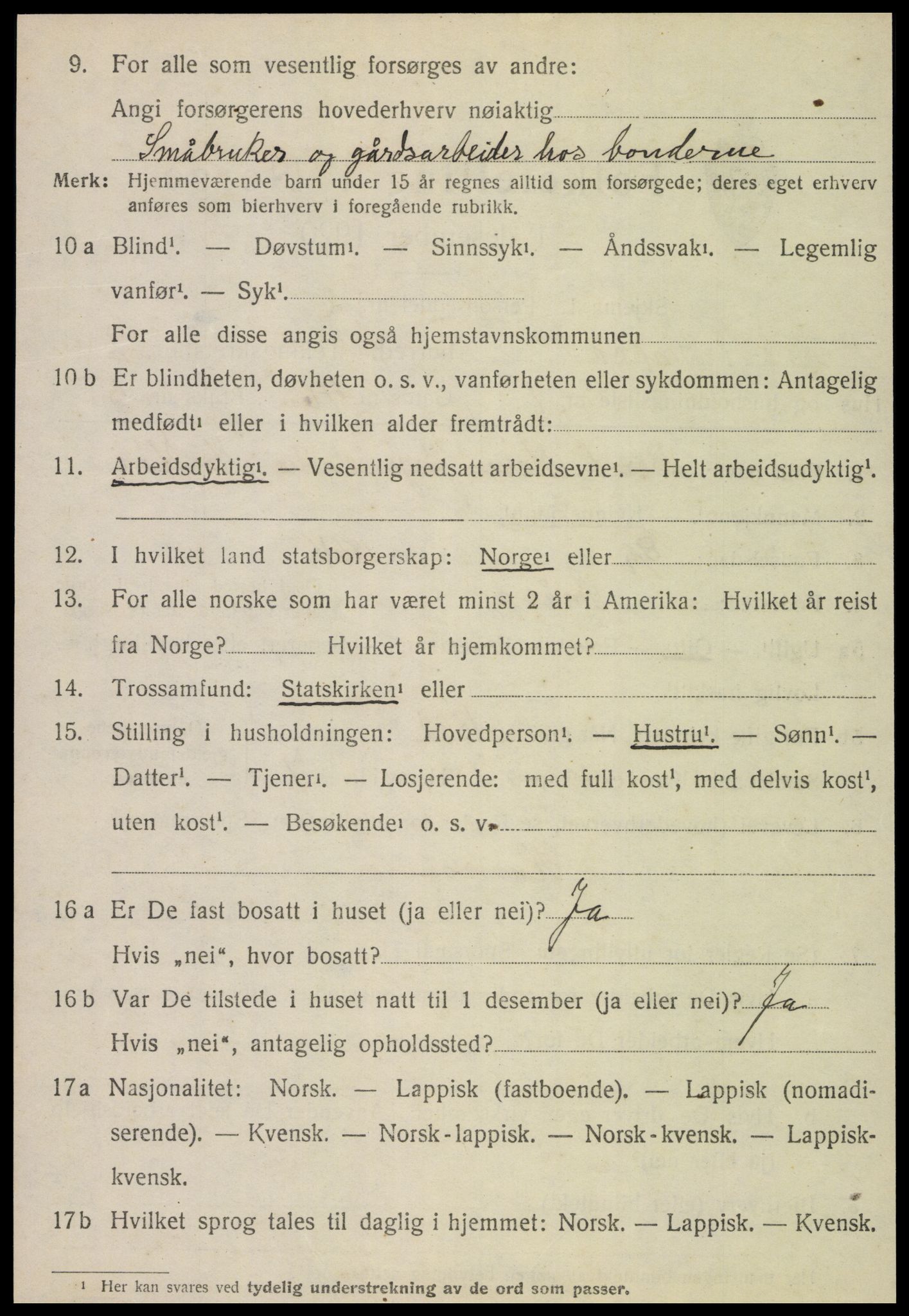 SAT, 1920 census for Snåsa, 1920, p. 3673