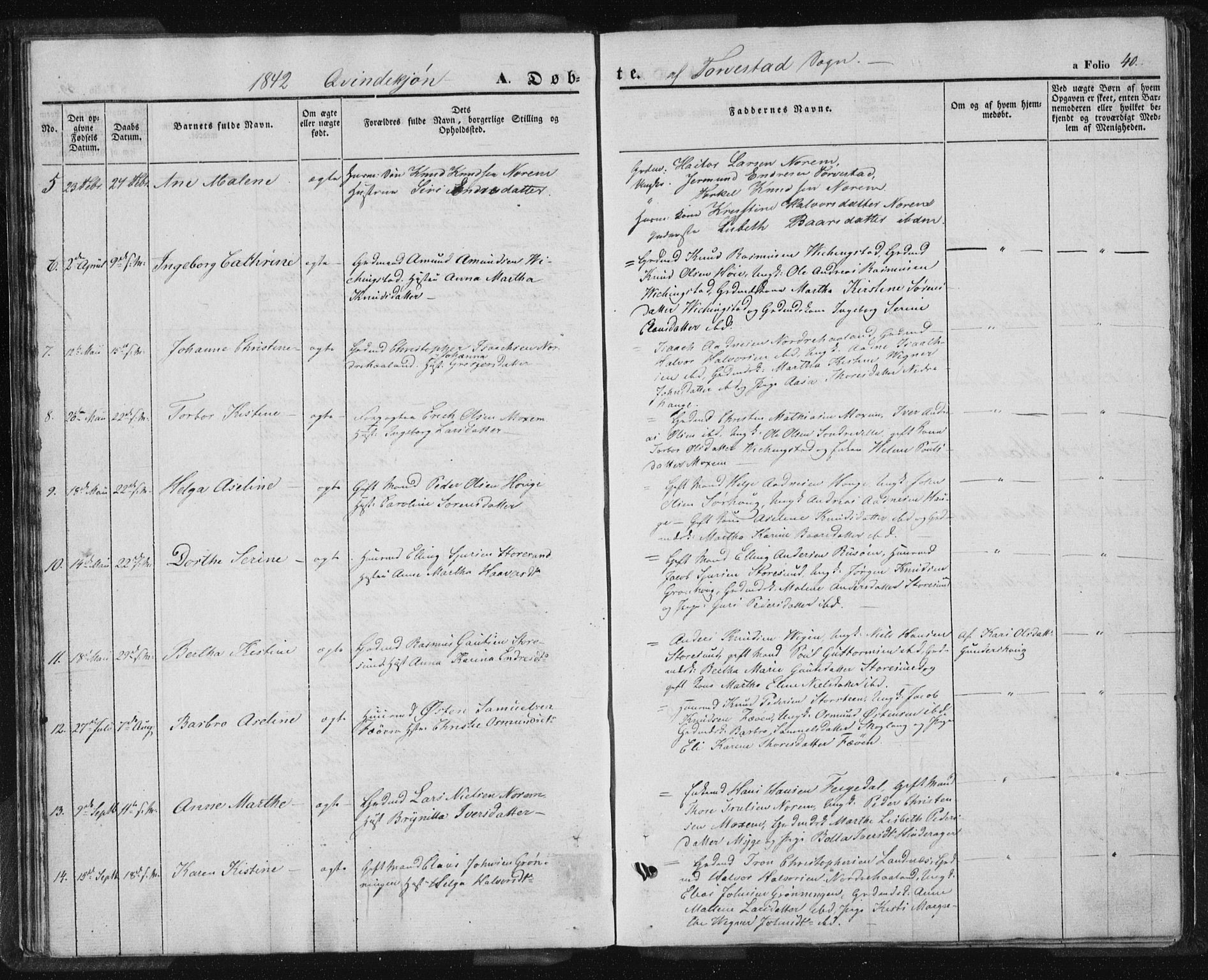 Torvastad sokneprestkontor, AV/SAST-A -101857/H/Ha/Haa/L0005: Parish register (official) no. A 5, 1836-1847, p. 40