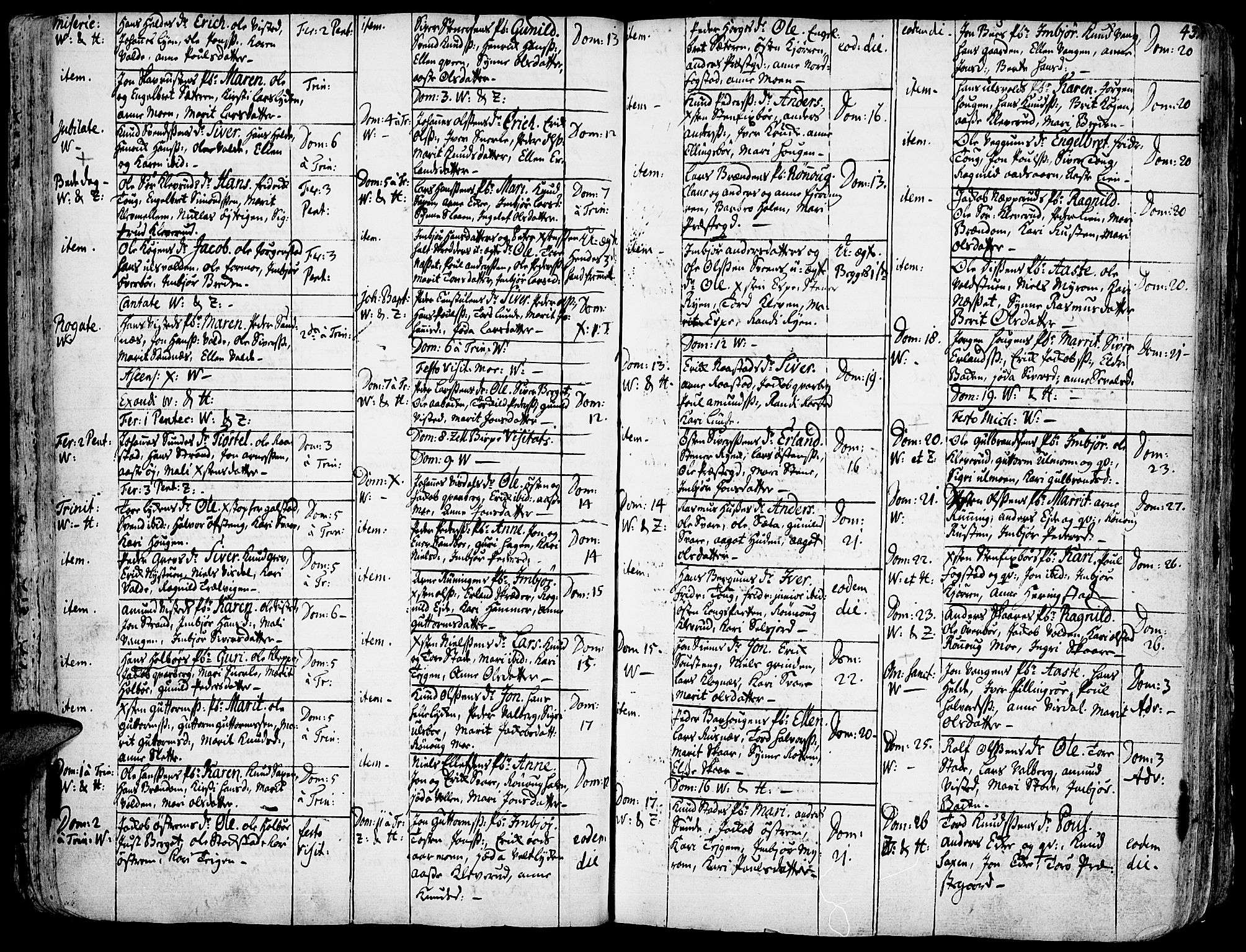 Vågå prestekontor, SAH/PREST-076/H/Ha/Haa/L0001: Parish register (official) no. 1, 1739-1810, p. 43