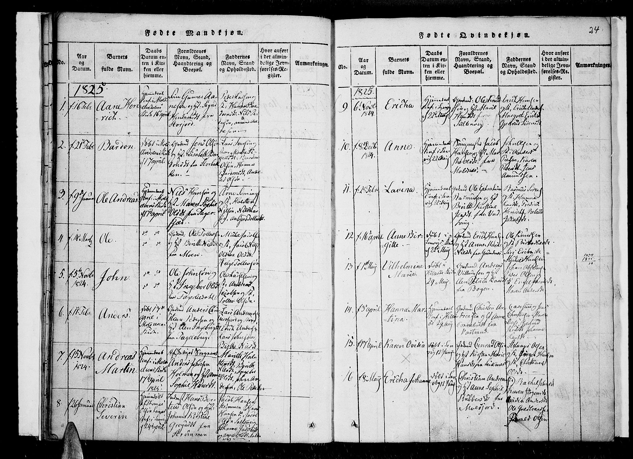 Lenvik sokneprestembete, SATØ/S-1310/H/Ha/Haa/L0003kirke: Parish register (official) no. 3, 1820-1831, p. 24
