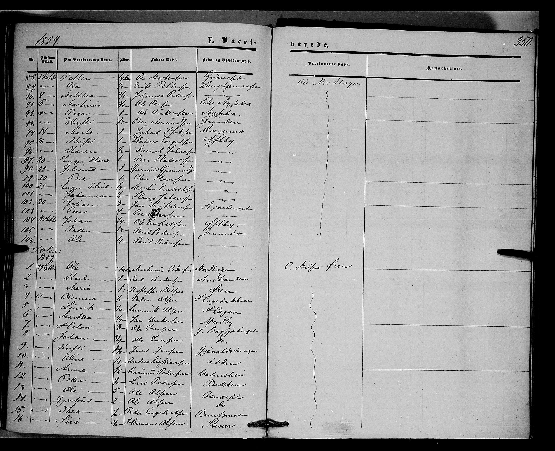 Trysil prestekontor, AV/SAH-PREST-046/H/Ha/Haa/L0005: Parish register (official) no. 5, 1851-1865, p. 350