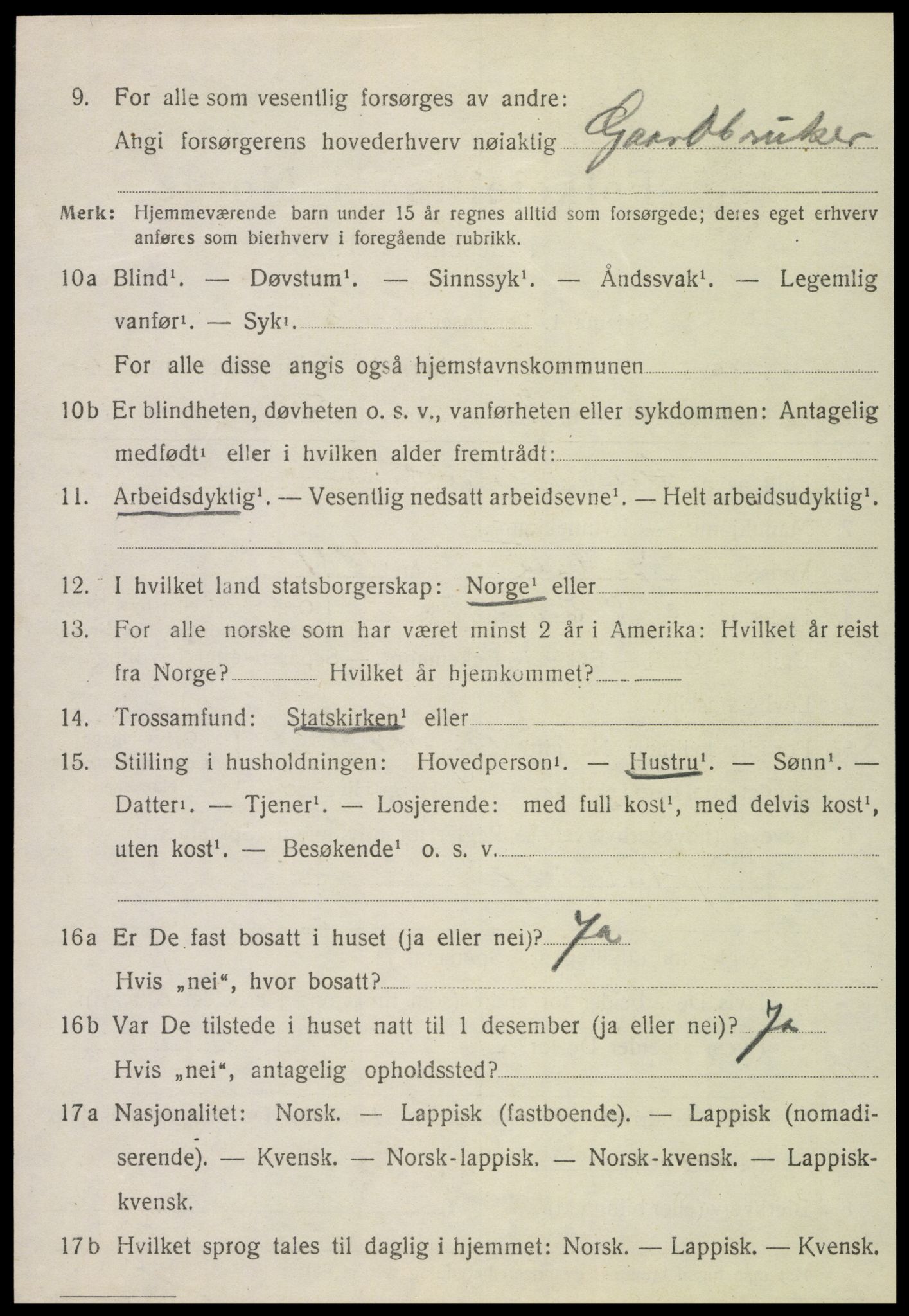 SAT, 1920 census for Vikna, 1920, p. 7718