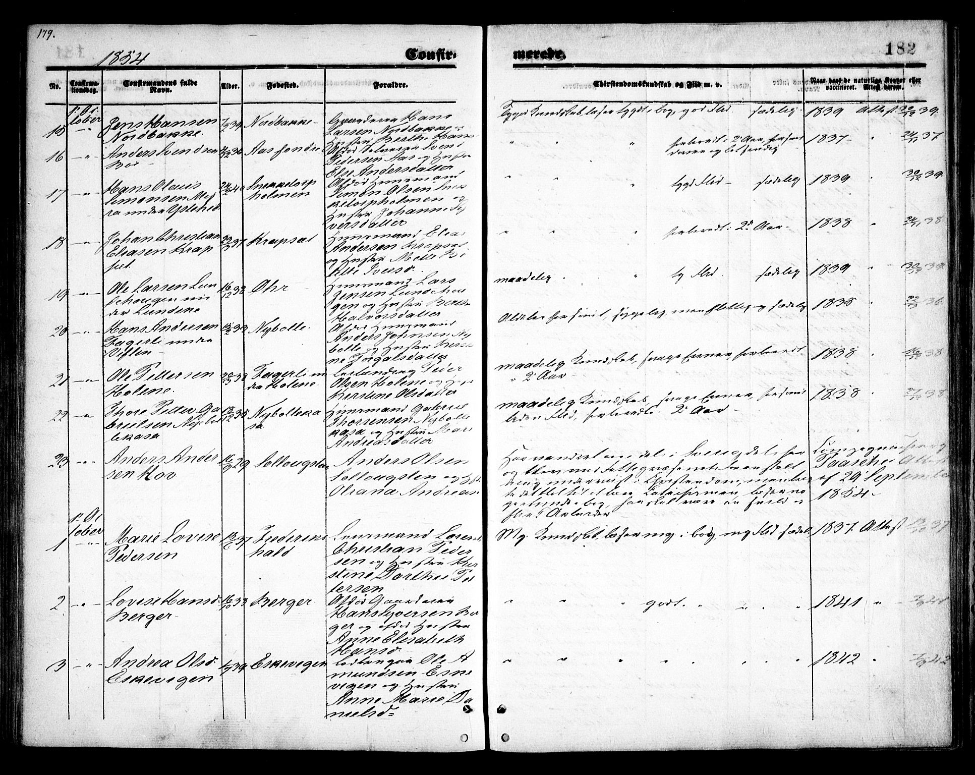 Idd prestekontor Kirkebøker, AV/SAO-A-10911/F/Fc/L0004a: Parish register (official) no. III 4A, 1848-1860, p. 182