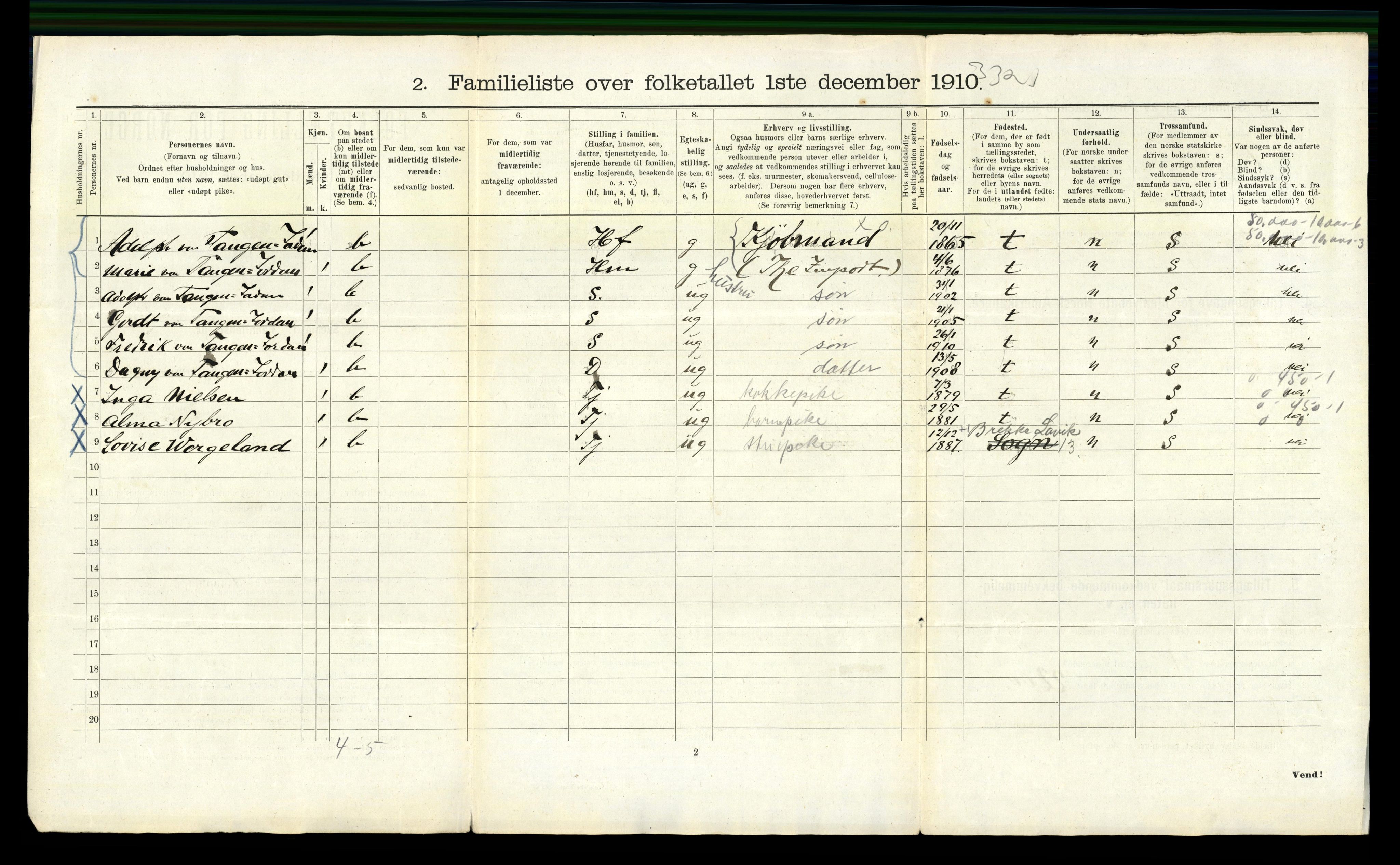 RA, 1910 census for Bergen, 1910, p. 26690