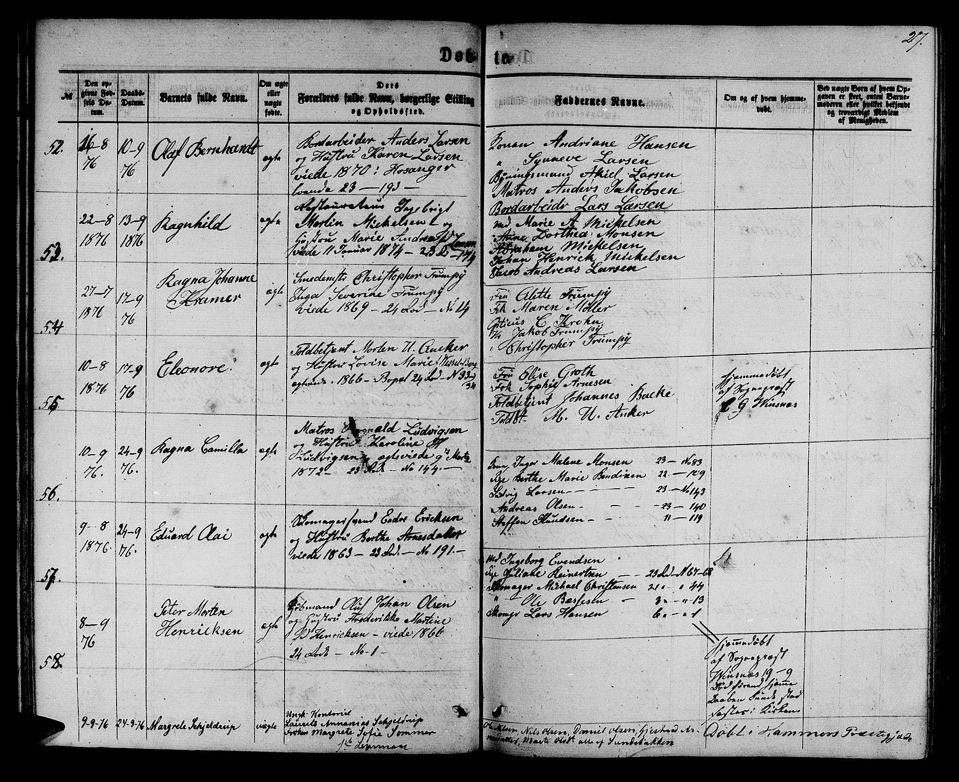 Mariakirken Sokneprestembete, AV/SAB-A-76901/H/Hab/L0003: Parish register (copy) no. A 3, 1862-1877, p. 27