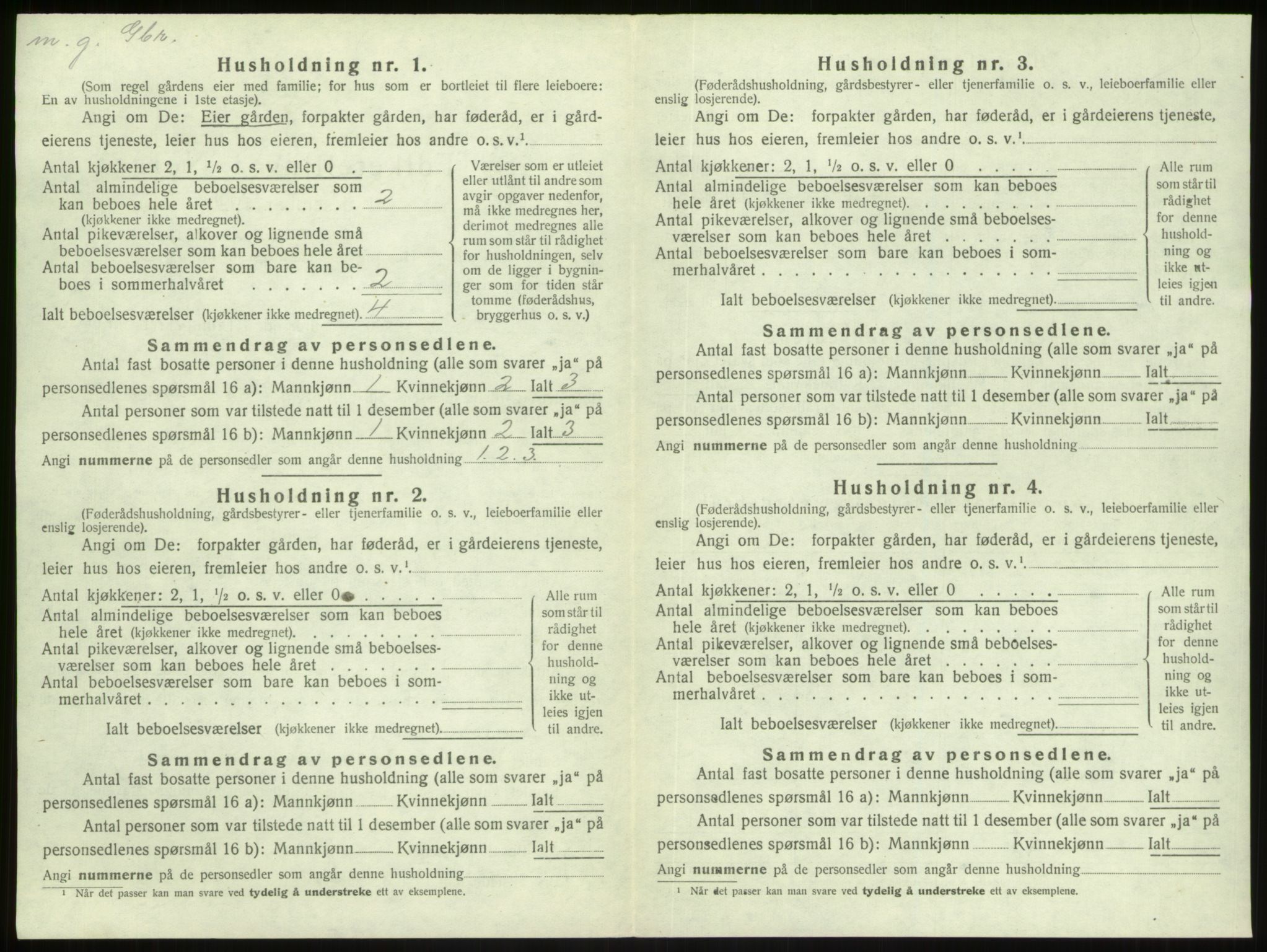 SAB, 1920 census for Gulen, 1920, p. 330